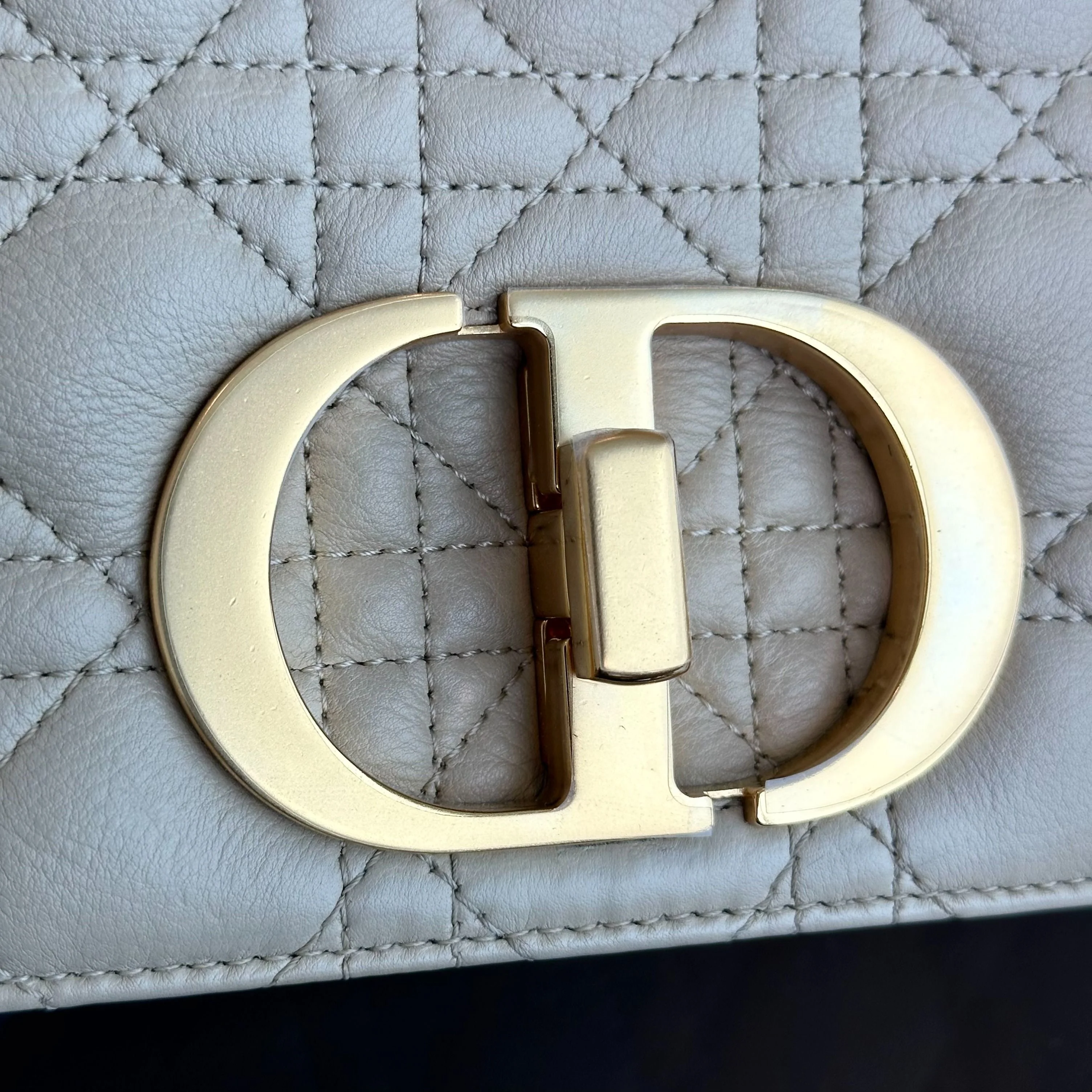 *Brand New* Dior Caro Small Cannage Flap Beige Cross Body Bag GHW - Best Luxury Designers