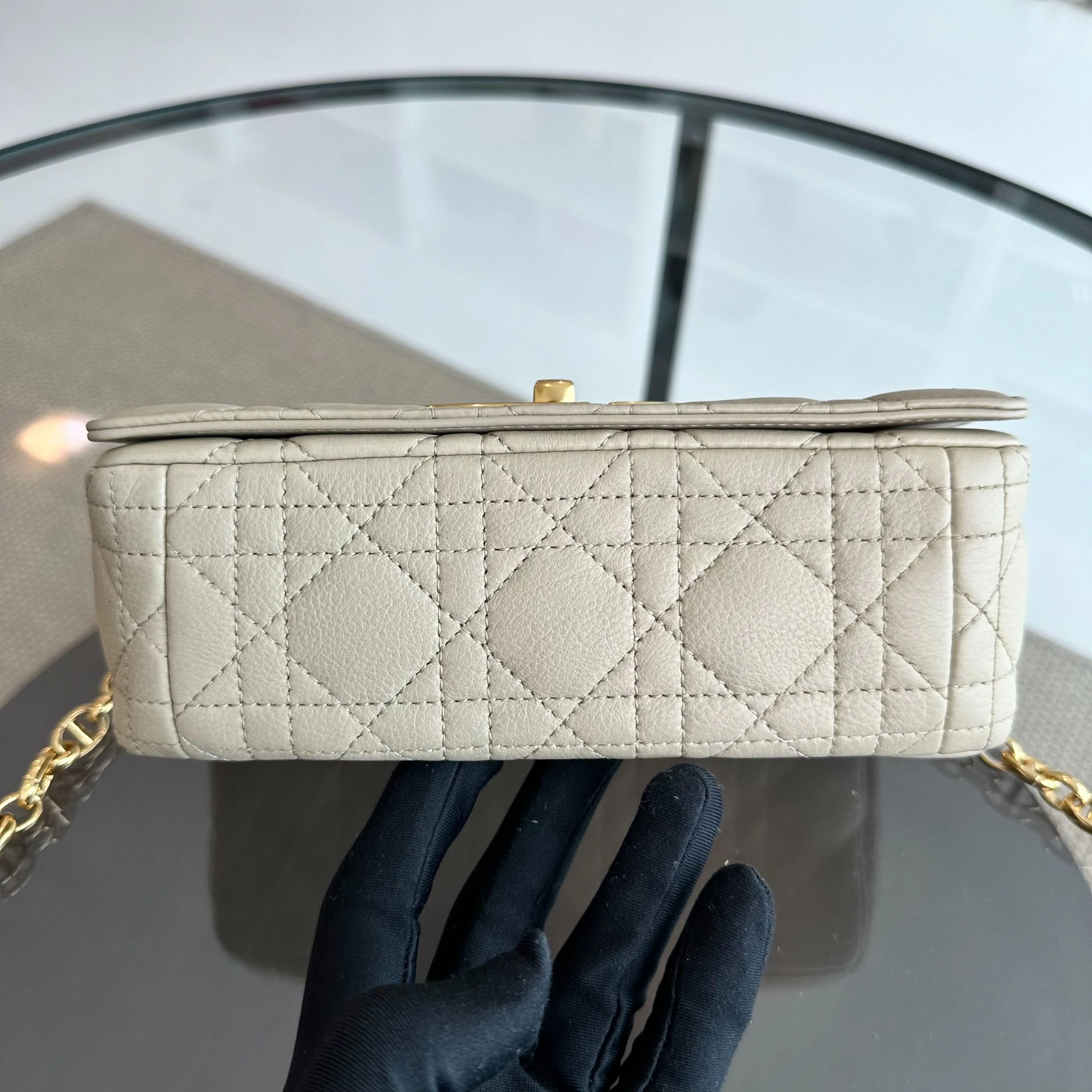 *Brand New* Dior Caro Small Cannage Flap Beige Cross Body Bag GHW - Best Luxury Designers