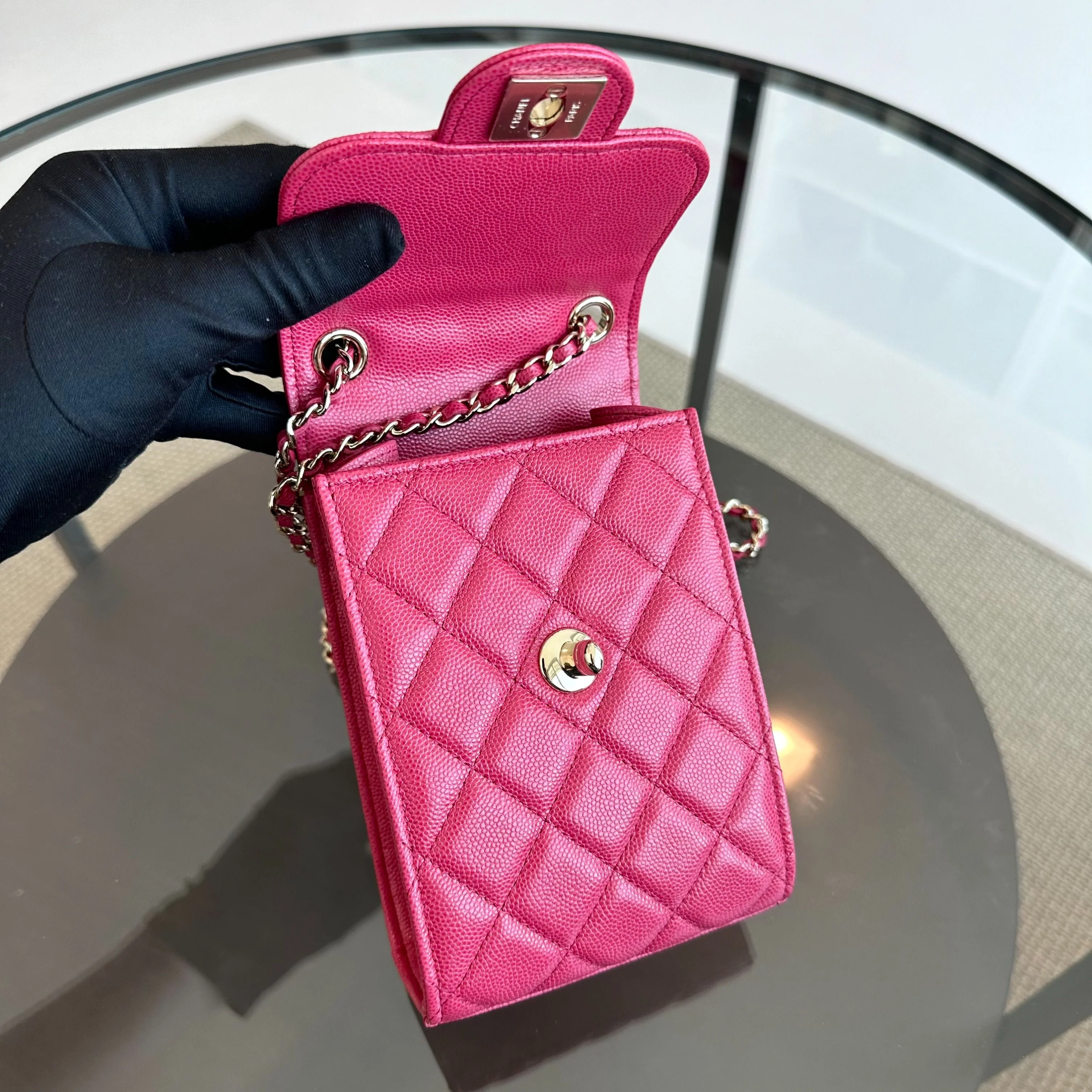 *Brand New, Receipt Full Set* Chanel Caviar Phone Holder Chain Shoulder Bag No 29 - Best Luxury Designers