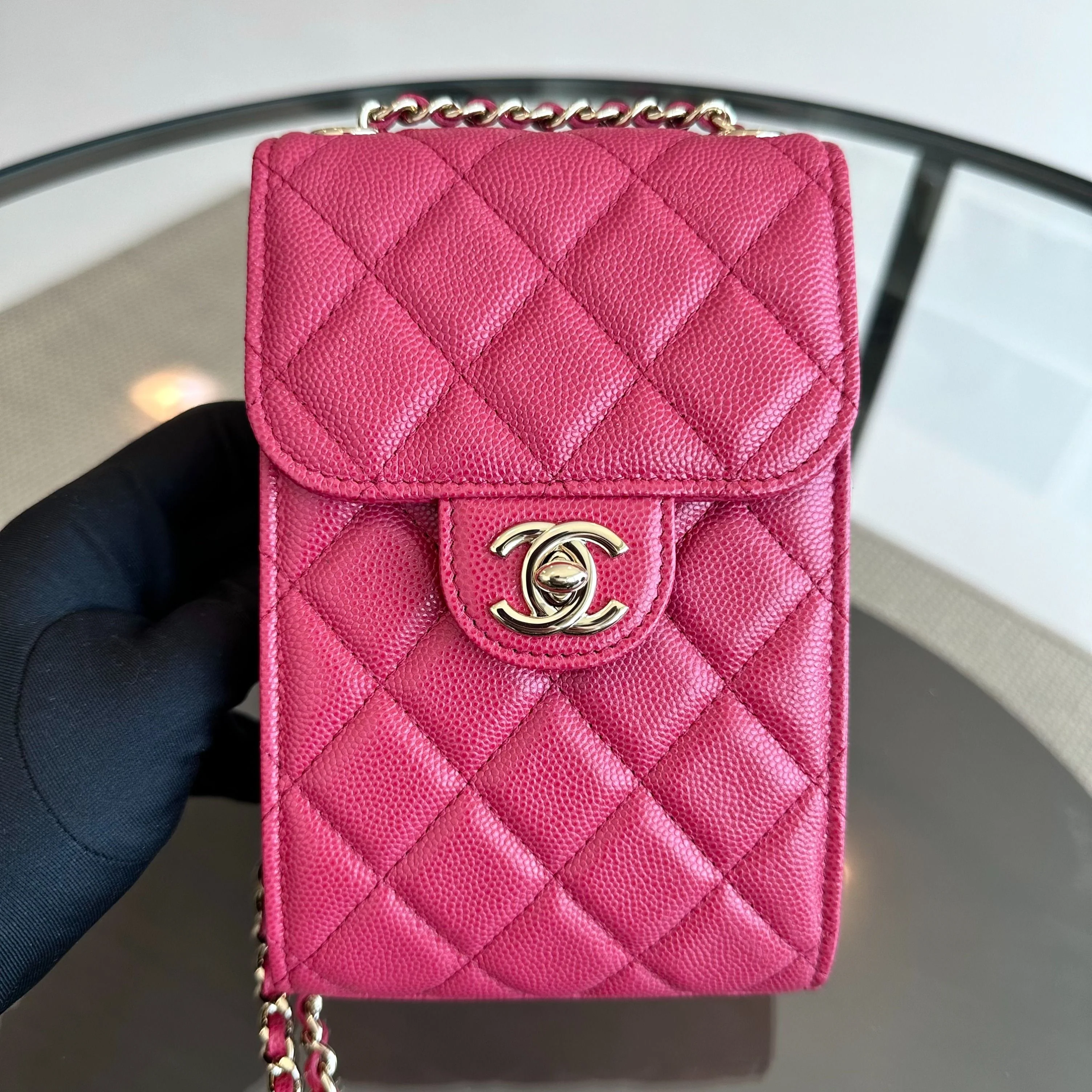 *Brand New, Receipt Full Set* Chanel Caviar Phone Holder Chain Shoulder Bag No 29 - Best Luxury Designers