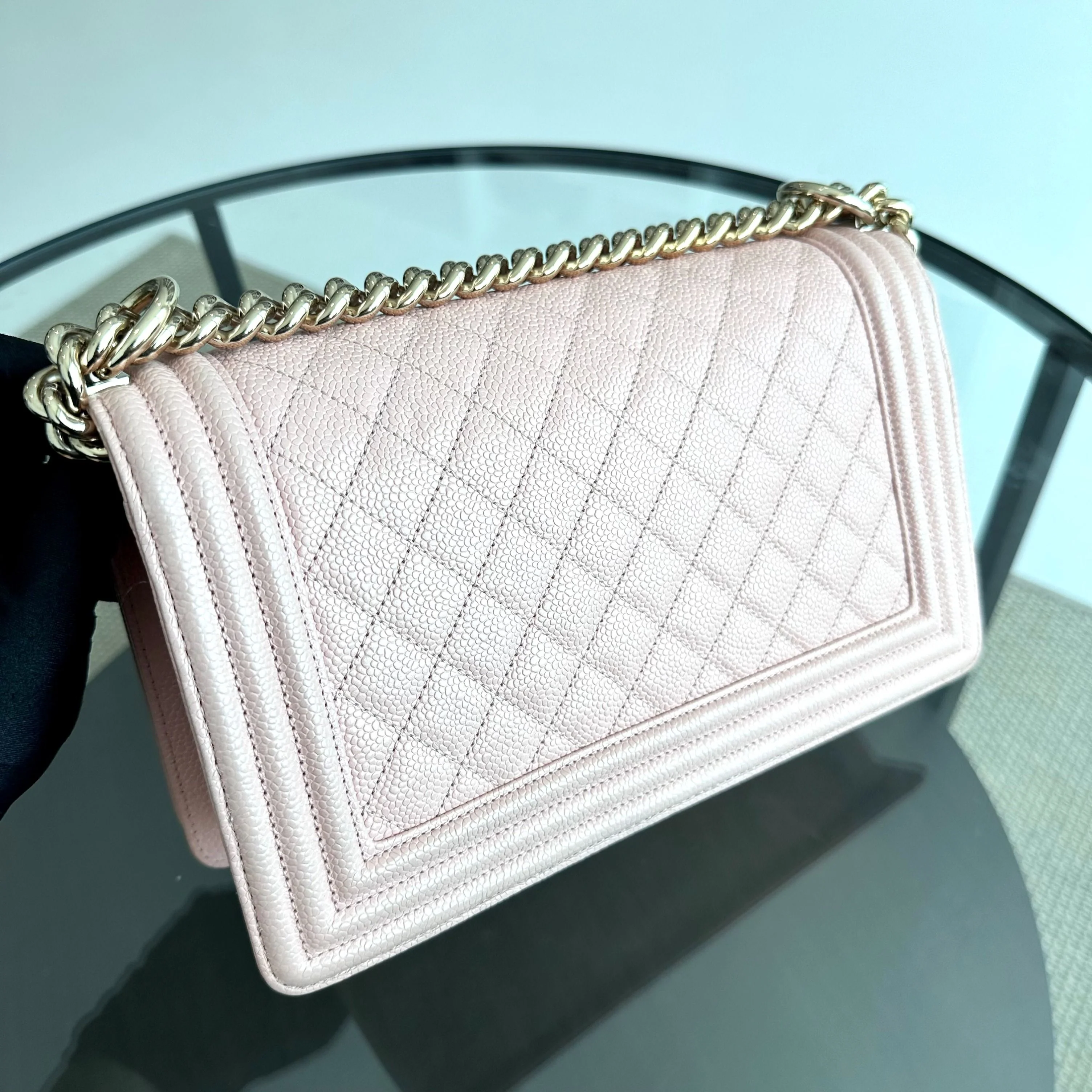 *Brand New, Series 29* Chanel Caviar Boy Old Medium 25CM Leboy Sakura Pink LGHW No 29 - Best Luxury Designers