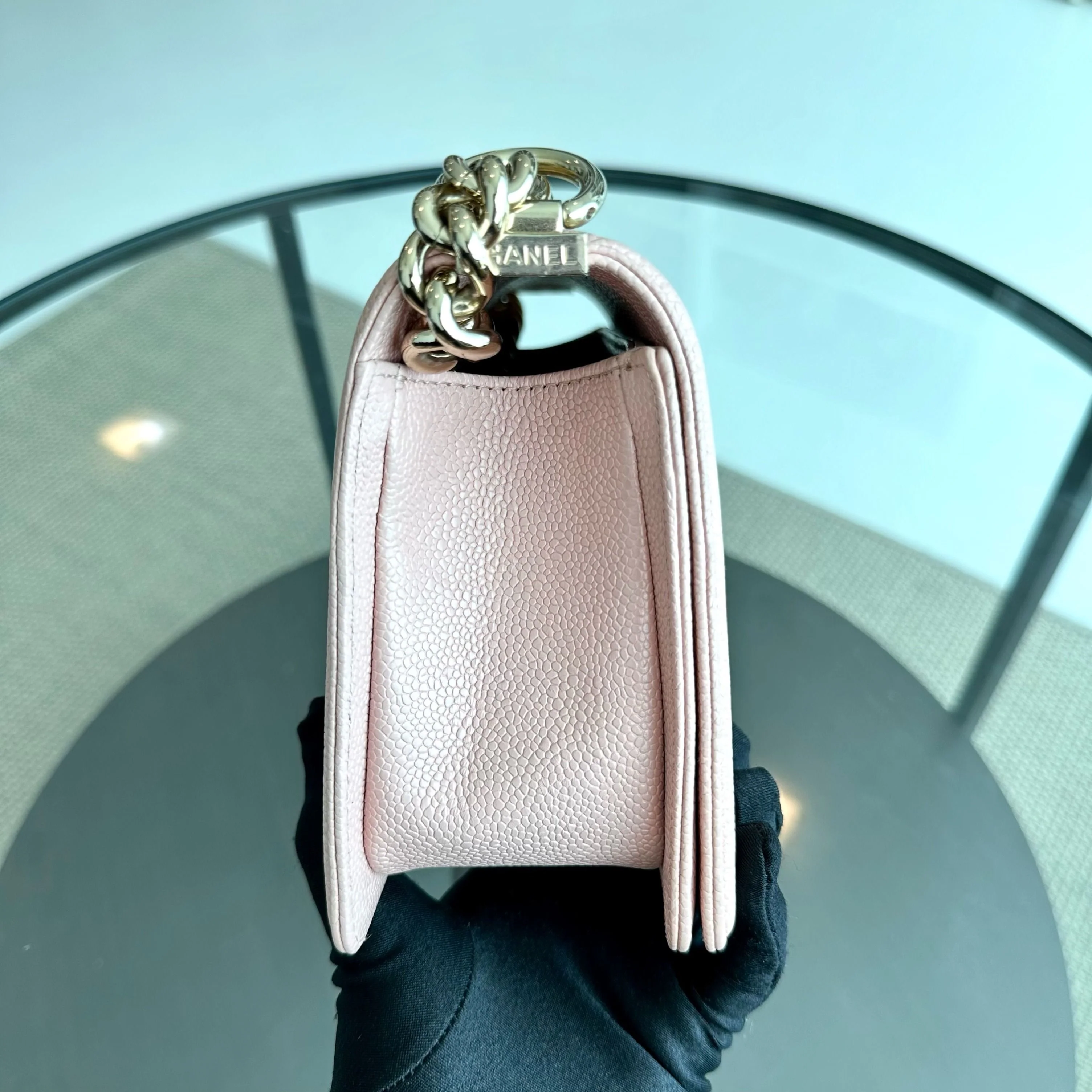 *Brand New, Series 29* Chanel Caviar Boy Old Medium 25CM Leboy Sakura Pink LGHW No 29 - Best Luxury Designers