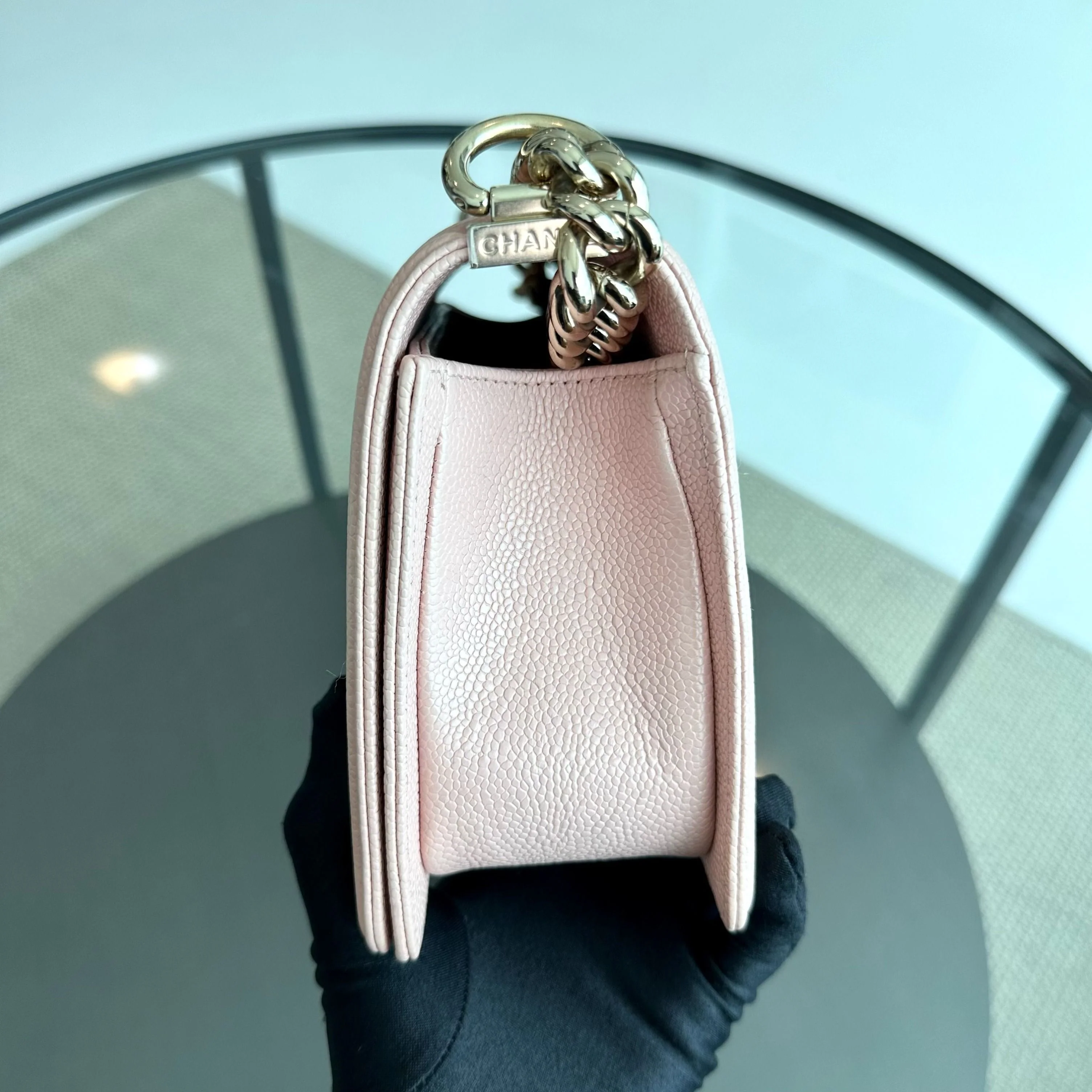 *Brand New, Series 29* Chanel Caviar Boy Old Medium 25CM Leboy Sakura Pink LGHW No 29 - Best Luxury Designers