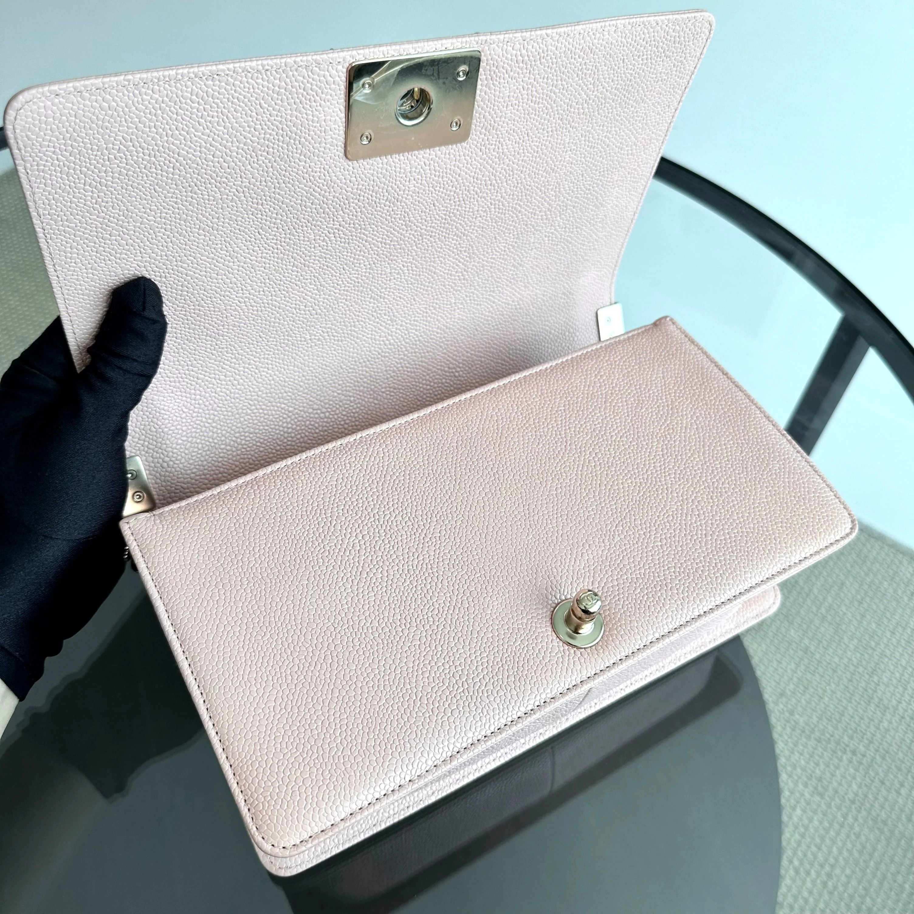 *Brand New, Series 29* Chanel Caviar Boy Old Medium 25CM Leboy Sakura Pink LGHW No 29 - Best Luxury Designers