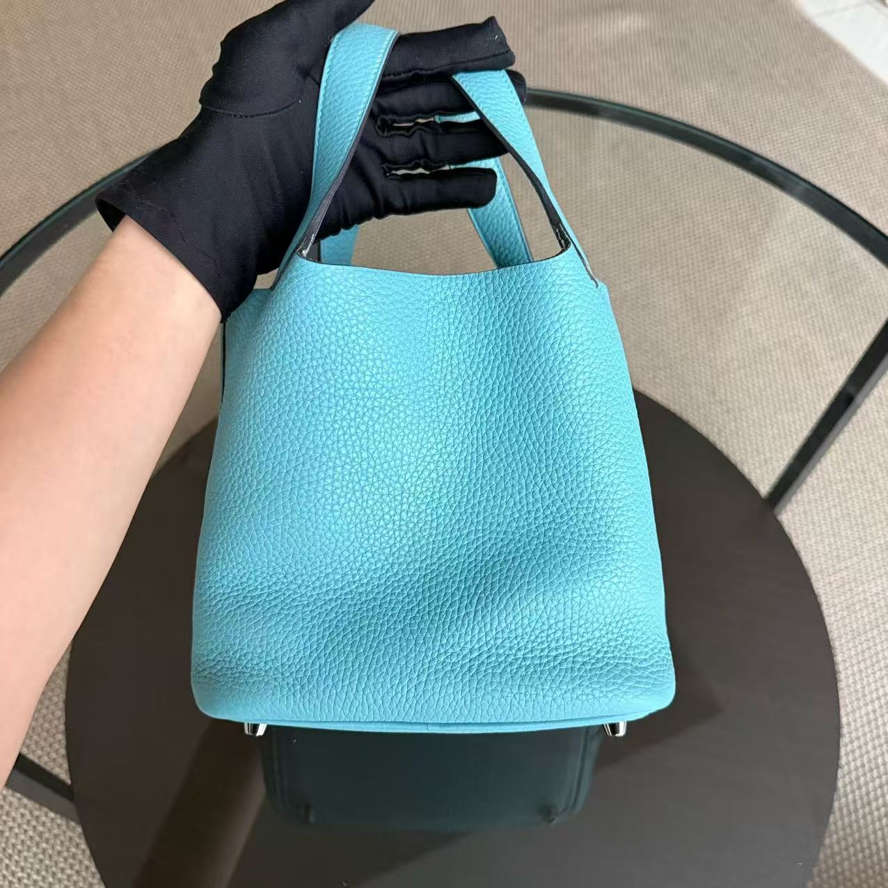 Hermes Picotin Lock 18 - TC Taurillion Clemence Lagon Palladium Hardware Stamp A