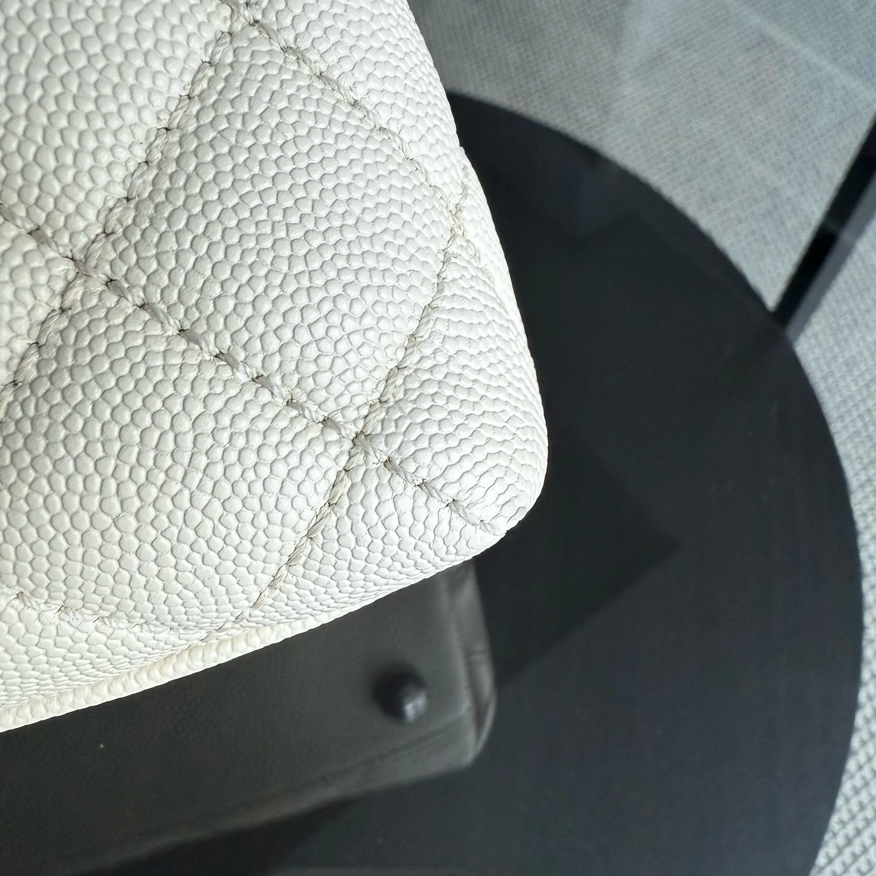 Chanel Coco Handle Small - Caviar Quilted Grained Calfskin White Ruthenium Silver Hardware