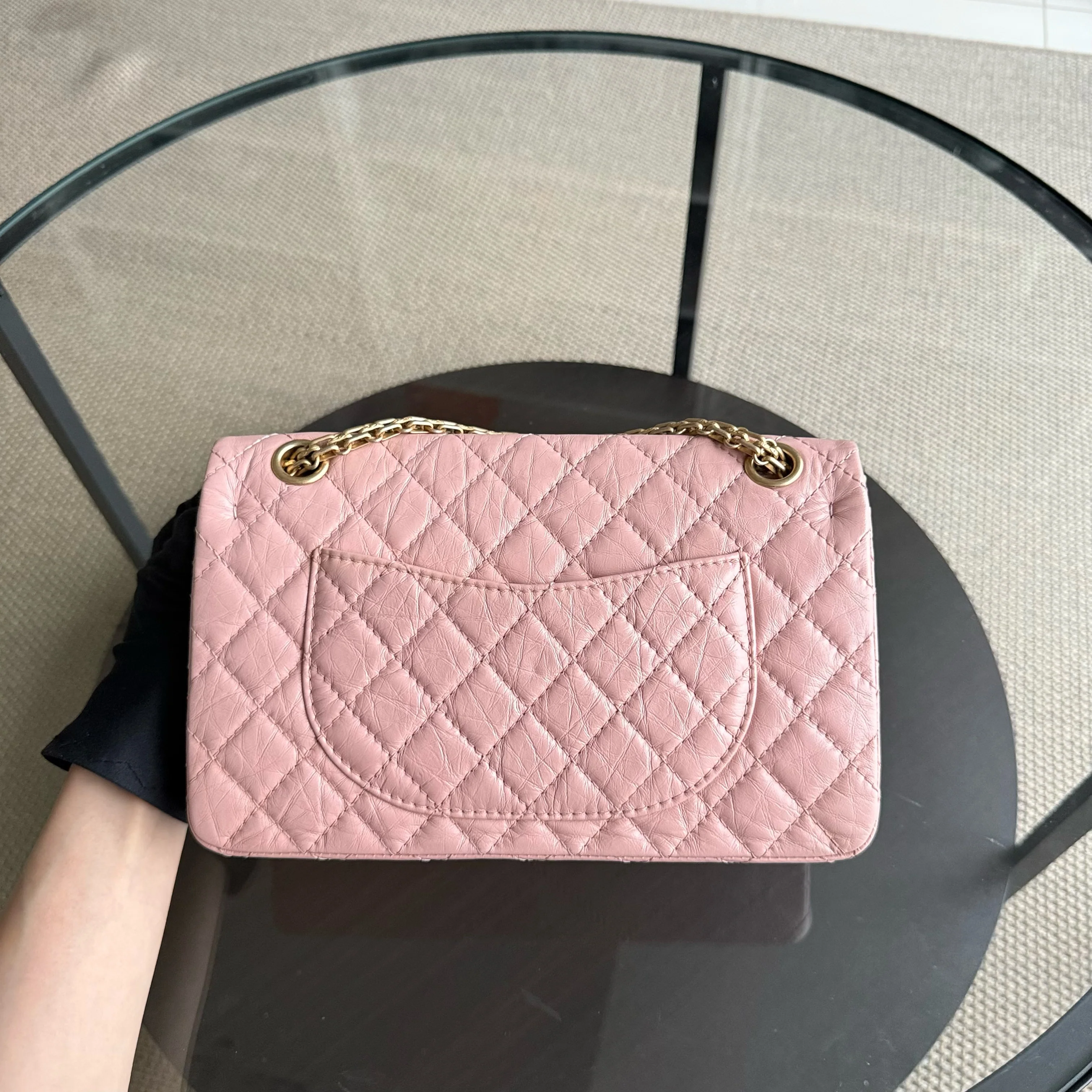 Chanel 2.55 Reissue 225 Small - Sakura Pink Quilted Aged Calfskin Ruthenium Gold Hardware Series 27