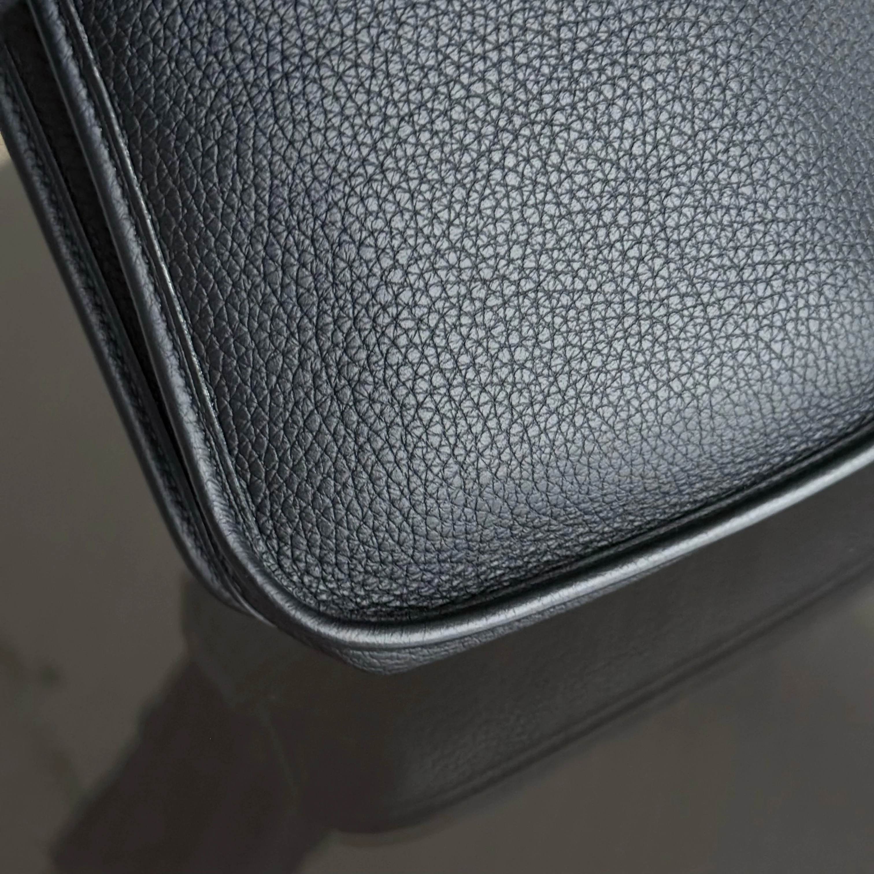 Hermes Evelyn Mini - Clemence Y Stamp Black Gold Hardware