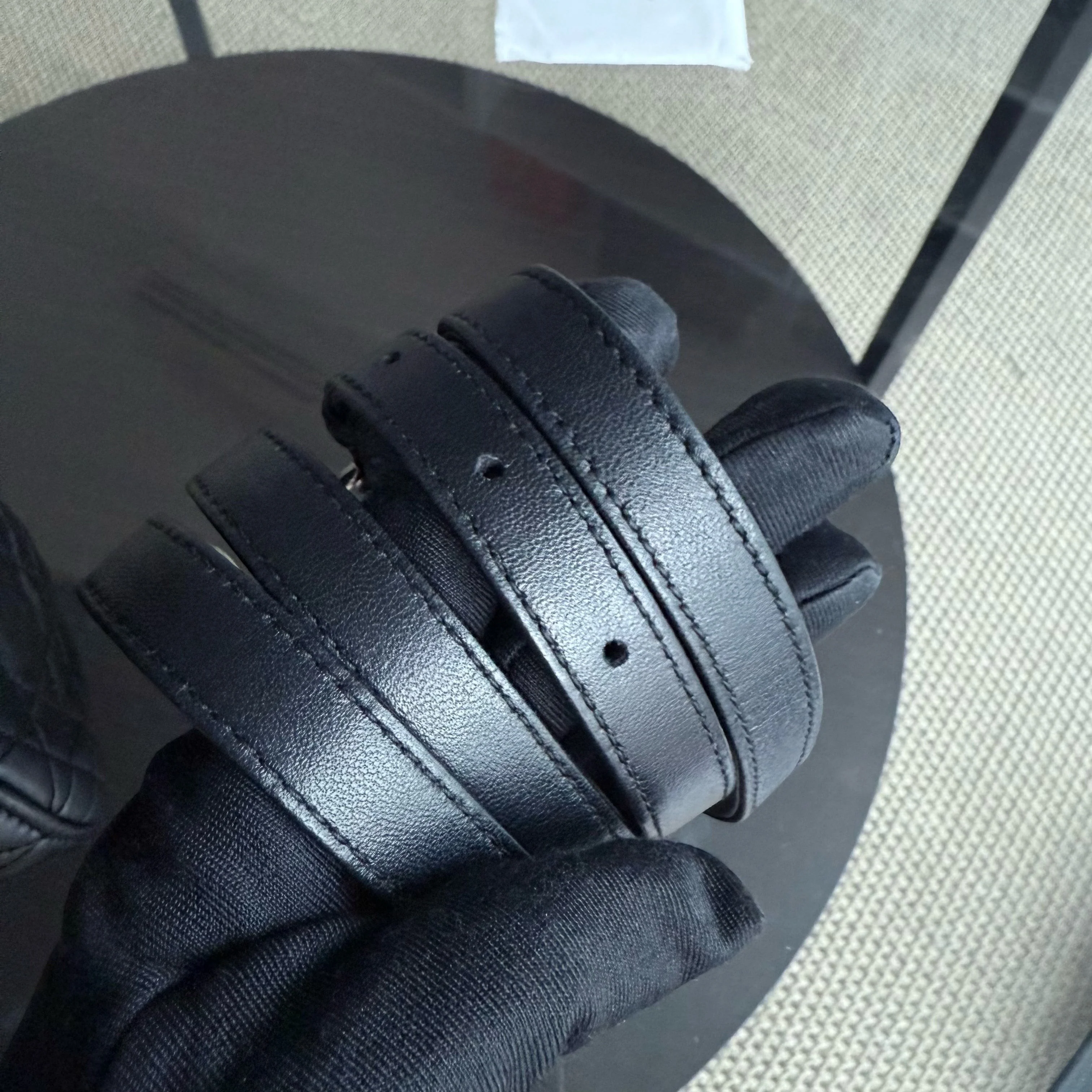 Dior Lady Mini - Cannage Lambskin Black Silver Hardware Adjustable Strap