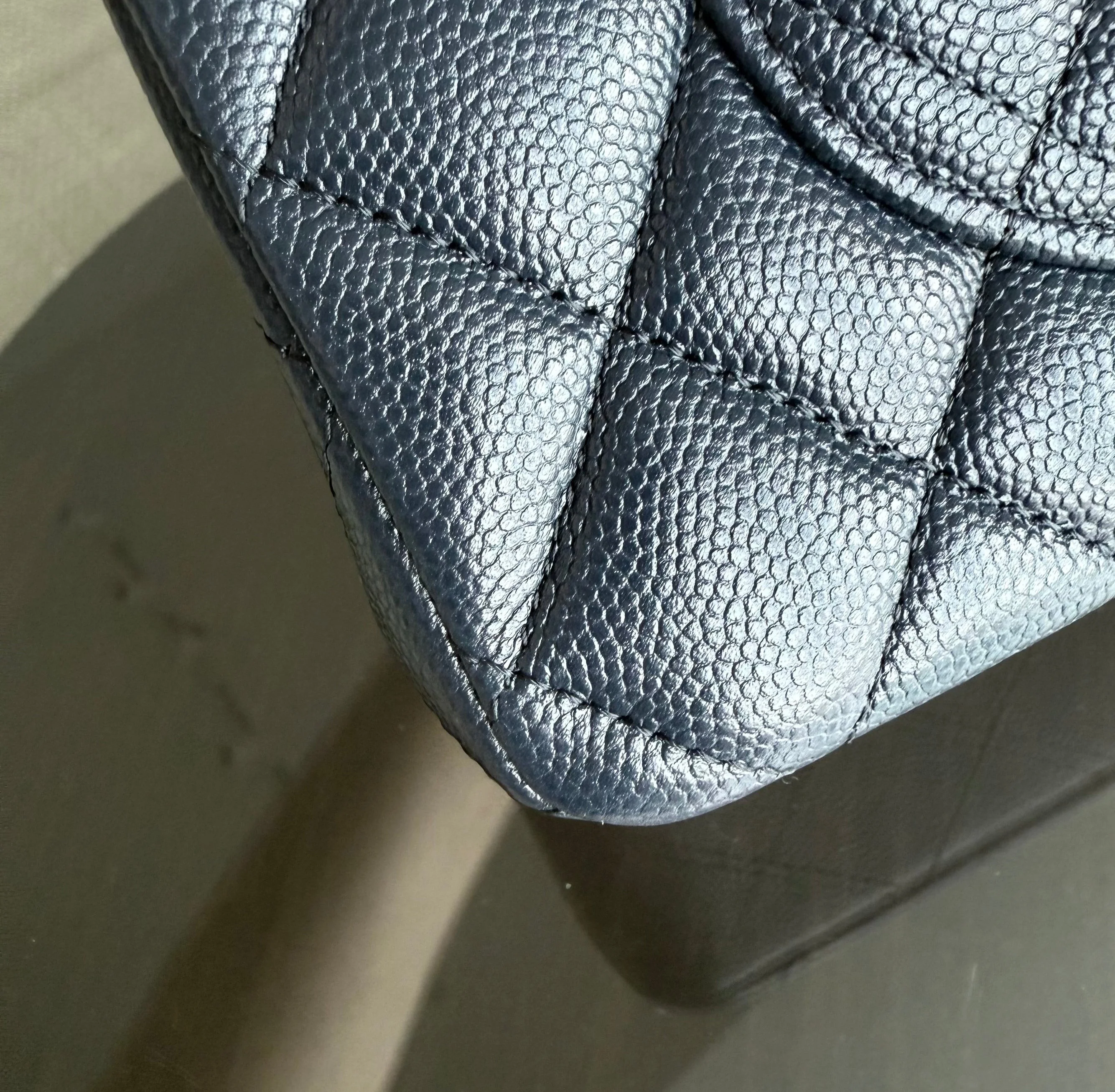 Chanel Classic Flap Small - Caviar 23CM Quilted Dark Midnight Blue Gold Hardware Series 27