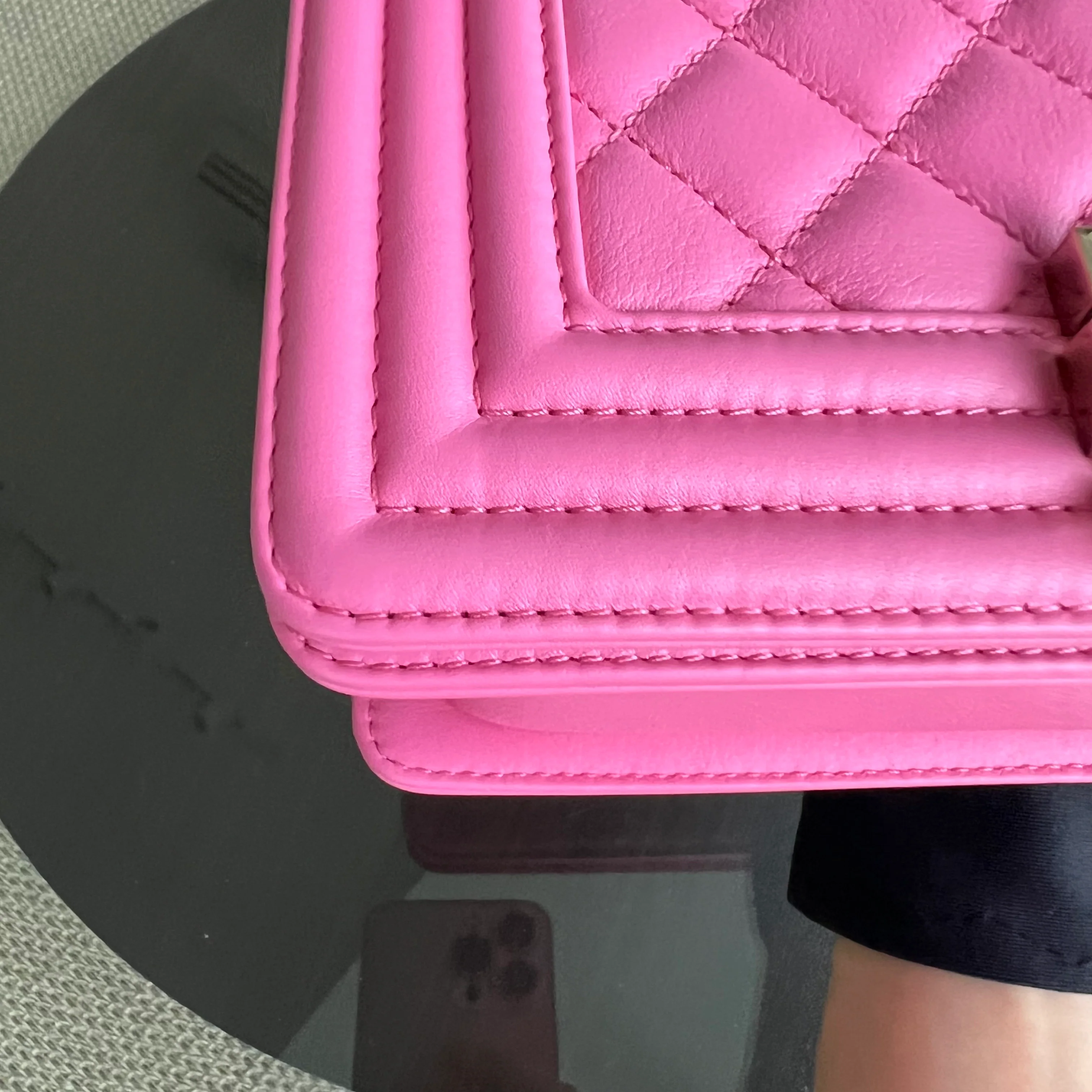 *Calfskin* Chanel Boy Small 20CM Quilted Calfskin Sakura Pink Leboy Golden Hardware Series 26 - Best Luxury Designers
