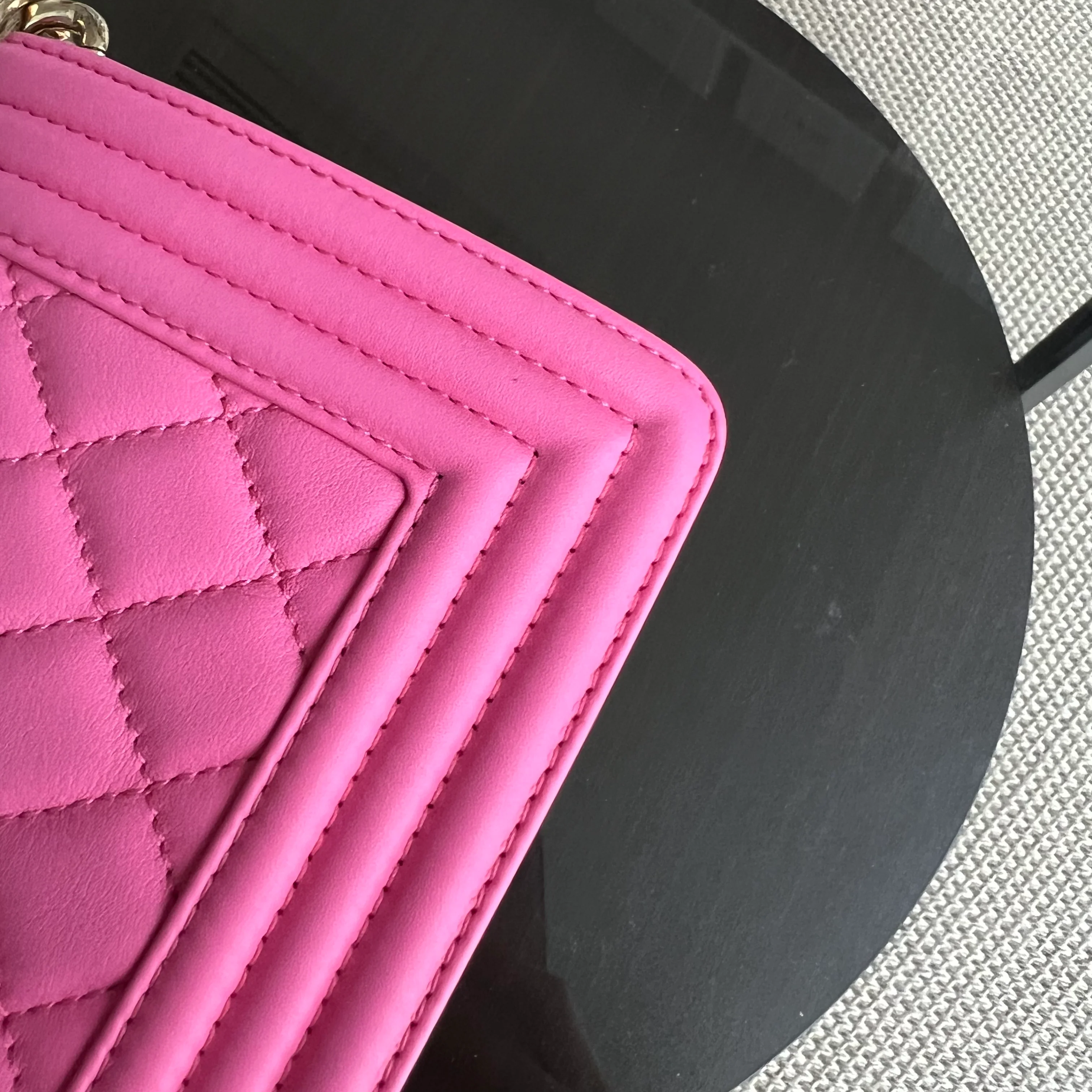 *Calfskin* Chanel Boy Small 20CM Quilted Calfskin Sakura Pink Leboy Golden Hardware Series 26 - Best Luxury Designers