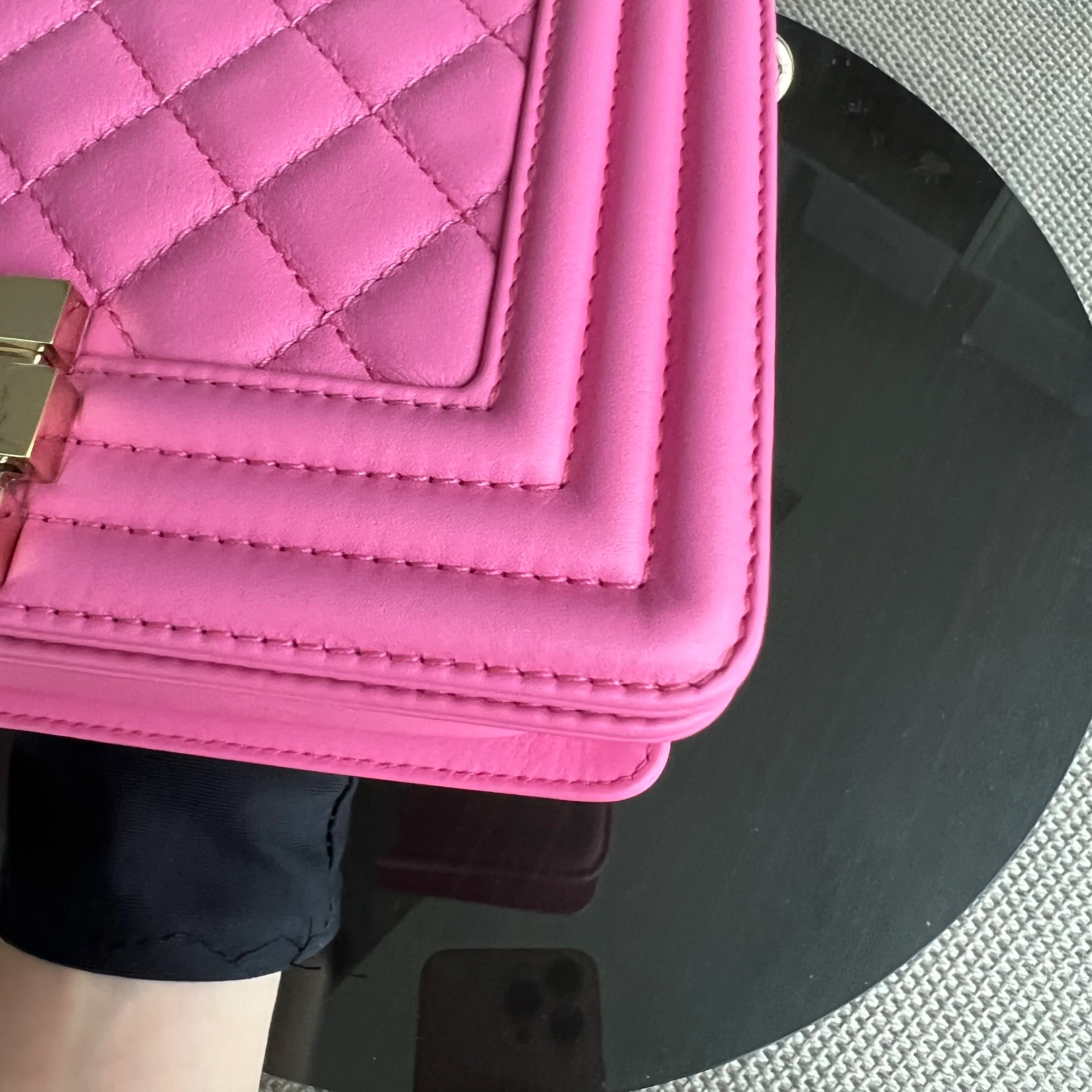 *Calfskin* Chanel Boy Small 20CM Quilted Calfskin Sakura Pink Leboy Golden Hardware Series 26 - Best Luxury Designers