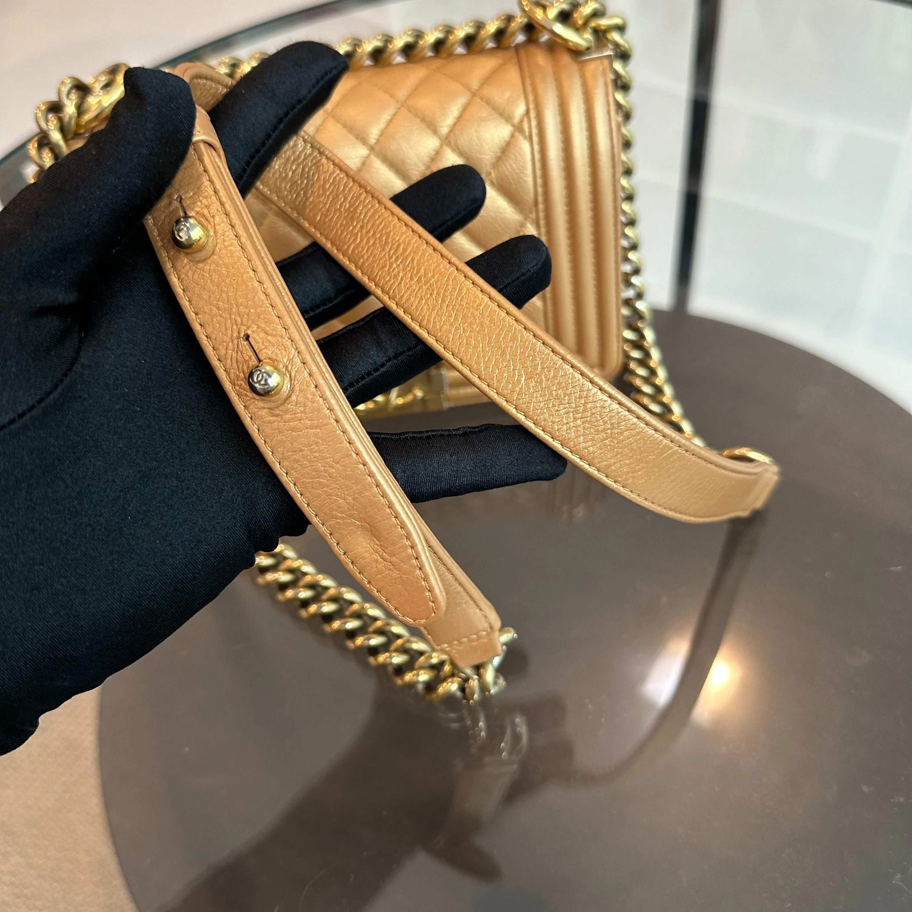 *Calfskin* Chanel Boy Small Calfskin Gold GHW No 20 - Best Luxury Designers