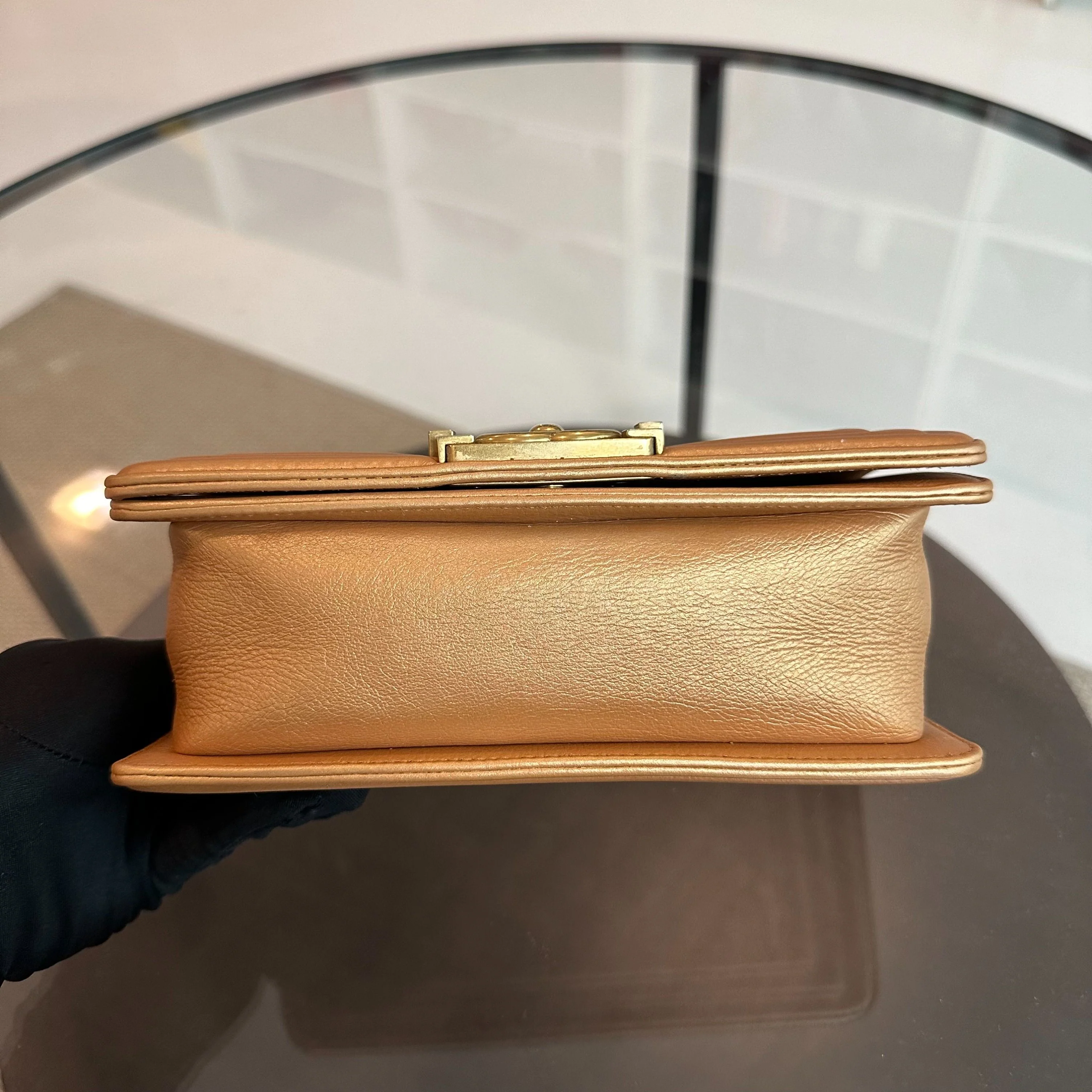 *Calfskin* Chanel Boy Small Calfskin Gold GHW No 20 - Best Luxury Designers