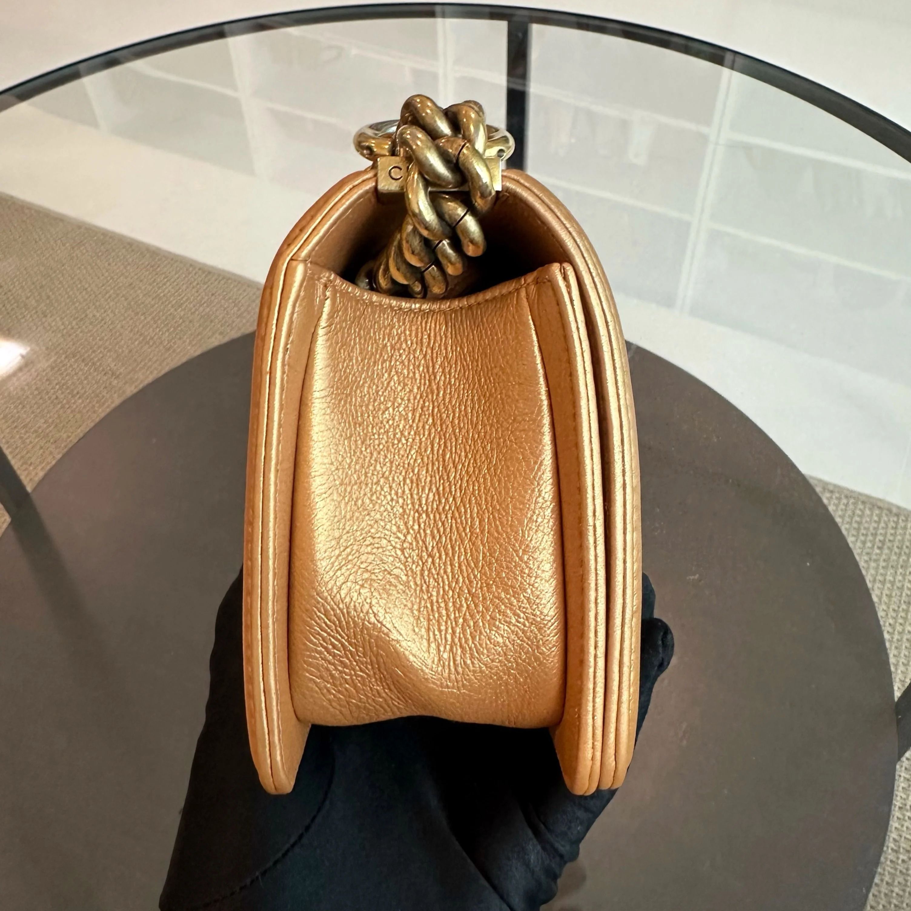 *Calfskin* Chanel Boy Small Calfskin Gold GHW No 20 - Best Luxury Designers