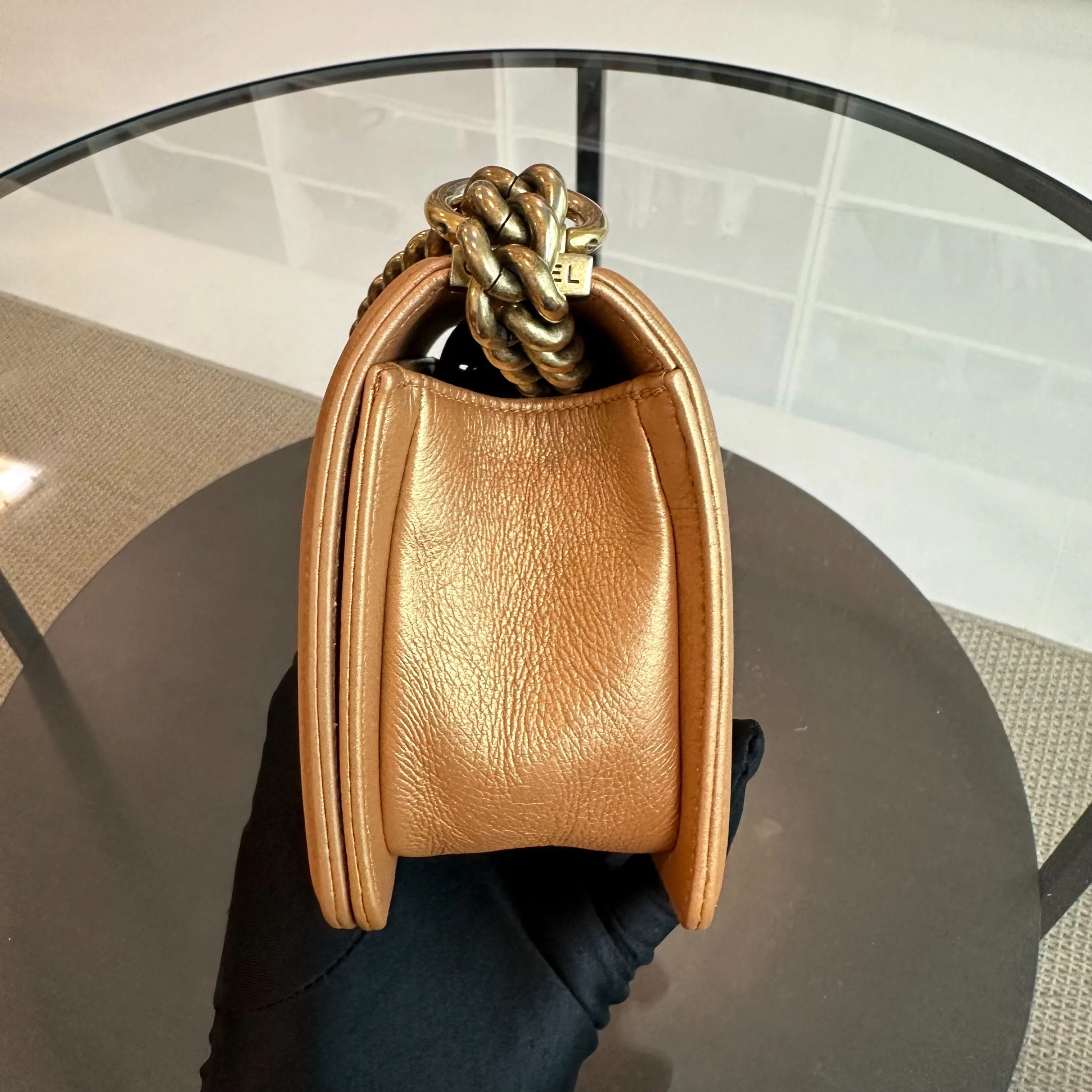 *Calfskin* Chanel Boy Small Calfskin Gold GHW No 20 - Best Luxury Designers