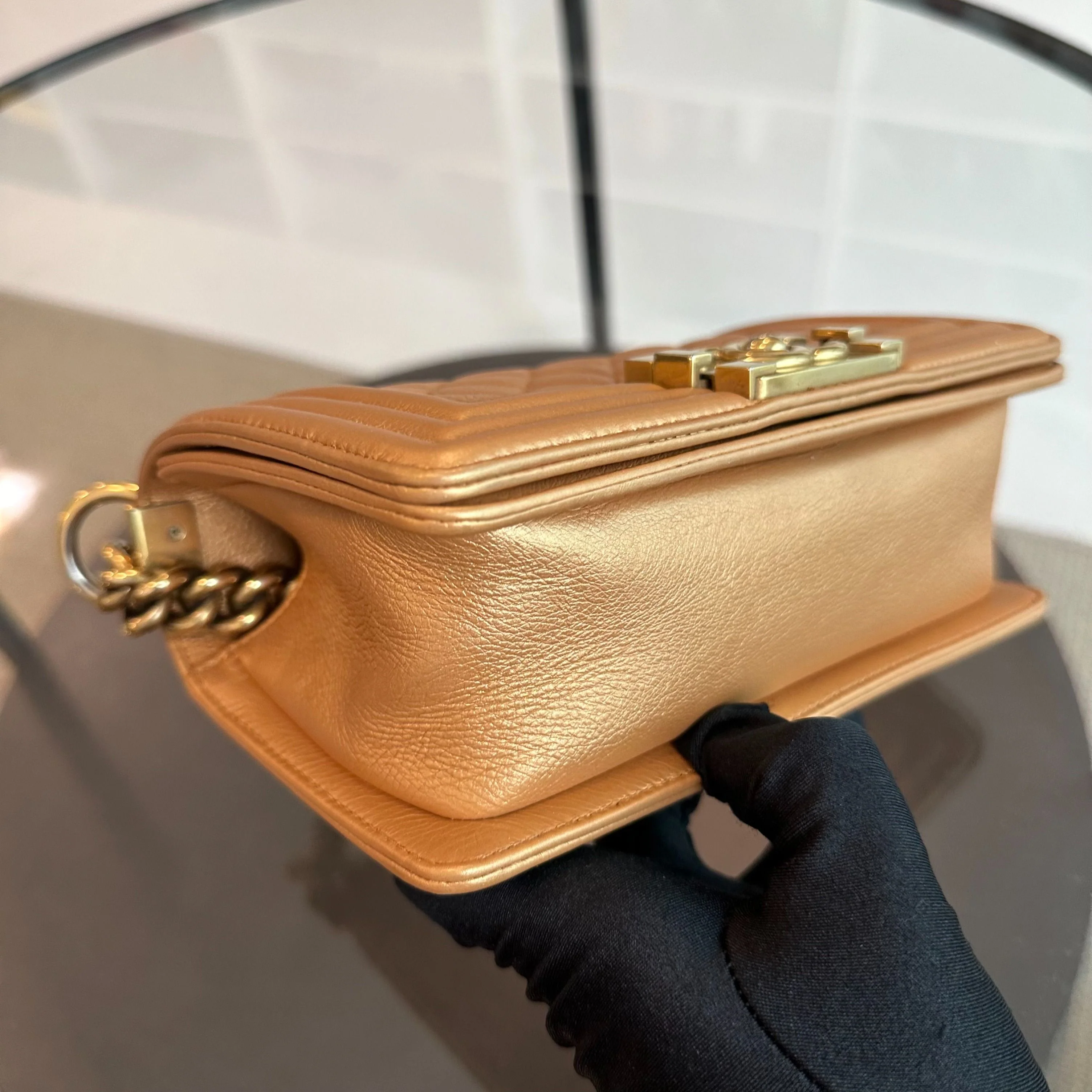 *Calfskin* Chanel Boy Small Calfskin Gold GHW No 20 - Best Luxury Designers