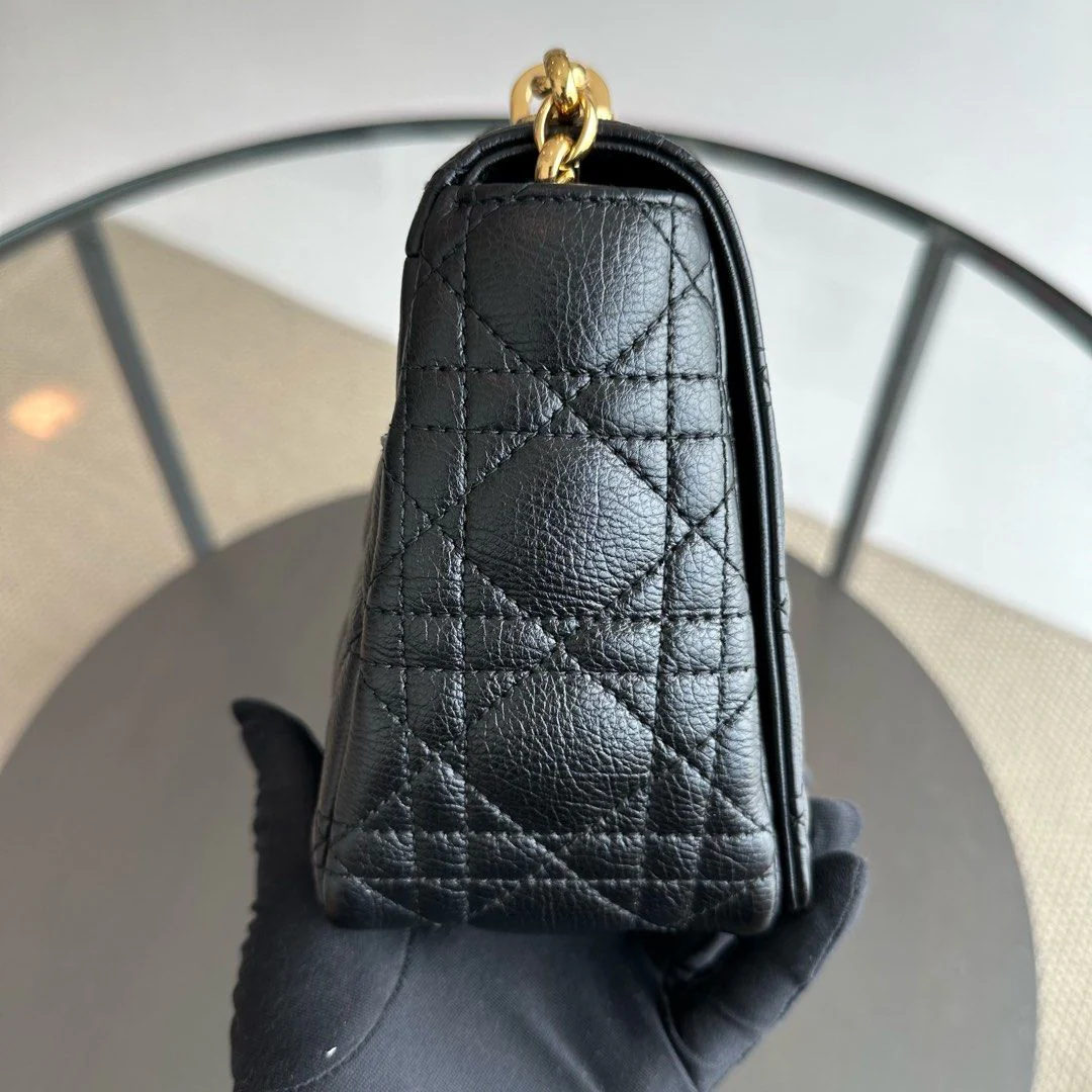 Caro Medium 25CMCannage Calfskin Black GHW - Best Luxury Designers