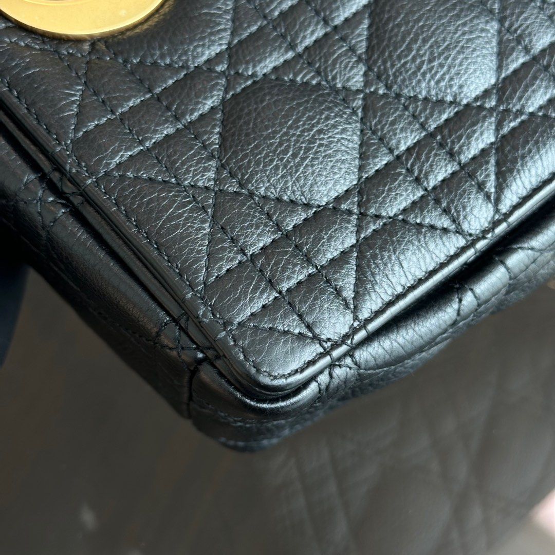 Caro Medium 25CMCannage Calfskin Black GHW - Best Luxury Designers