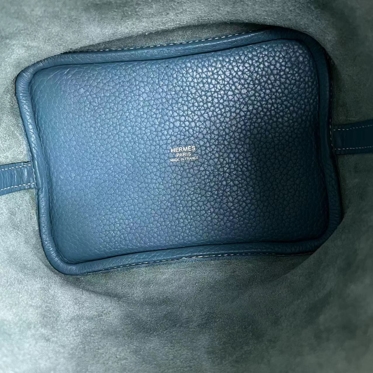 Hermes Picotin 18 - Blue Jean Mauve Pale Square R TC Clemence Silver Hardware