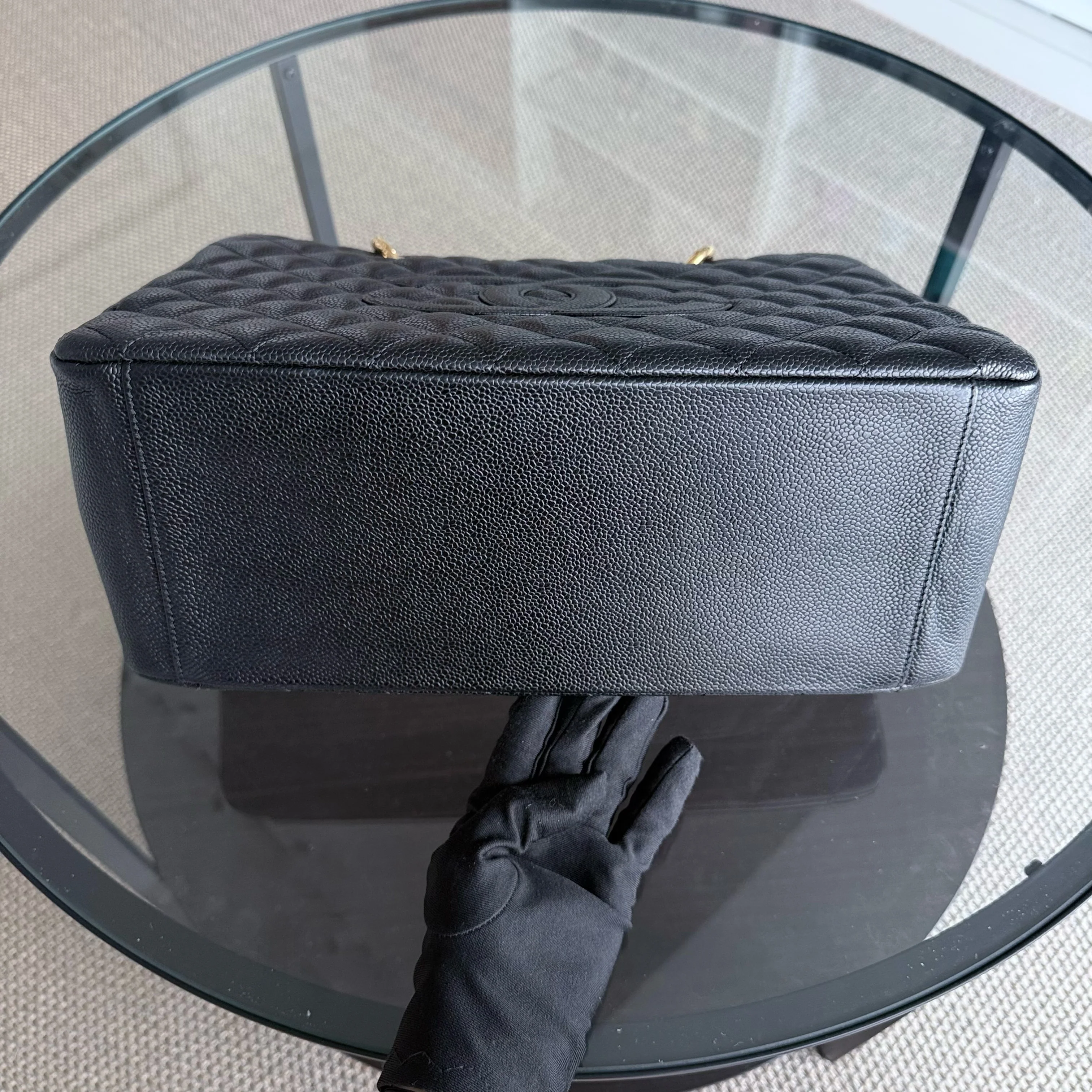 Chanel GST Grand Shopping Tote - Caviar Quilted Black Gold Hardware Series 11