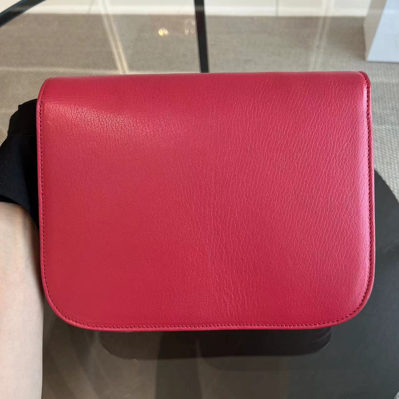 Celine Box Medium Grained Calfskin Hot Pink Silver Hardware - Best Luxury Designers