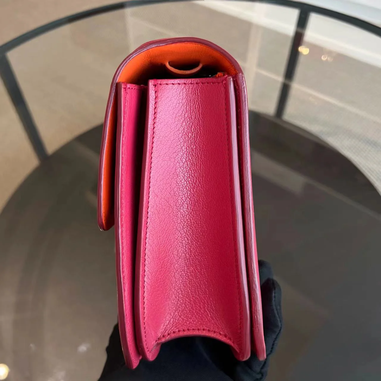 Celine Box Medium Grained Calfskin Hot Pink Silver Hardware - Best Luxury Designers