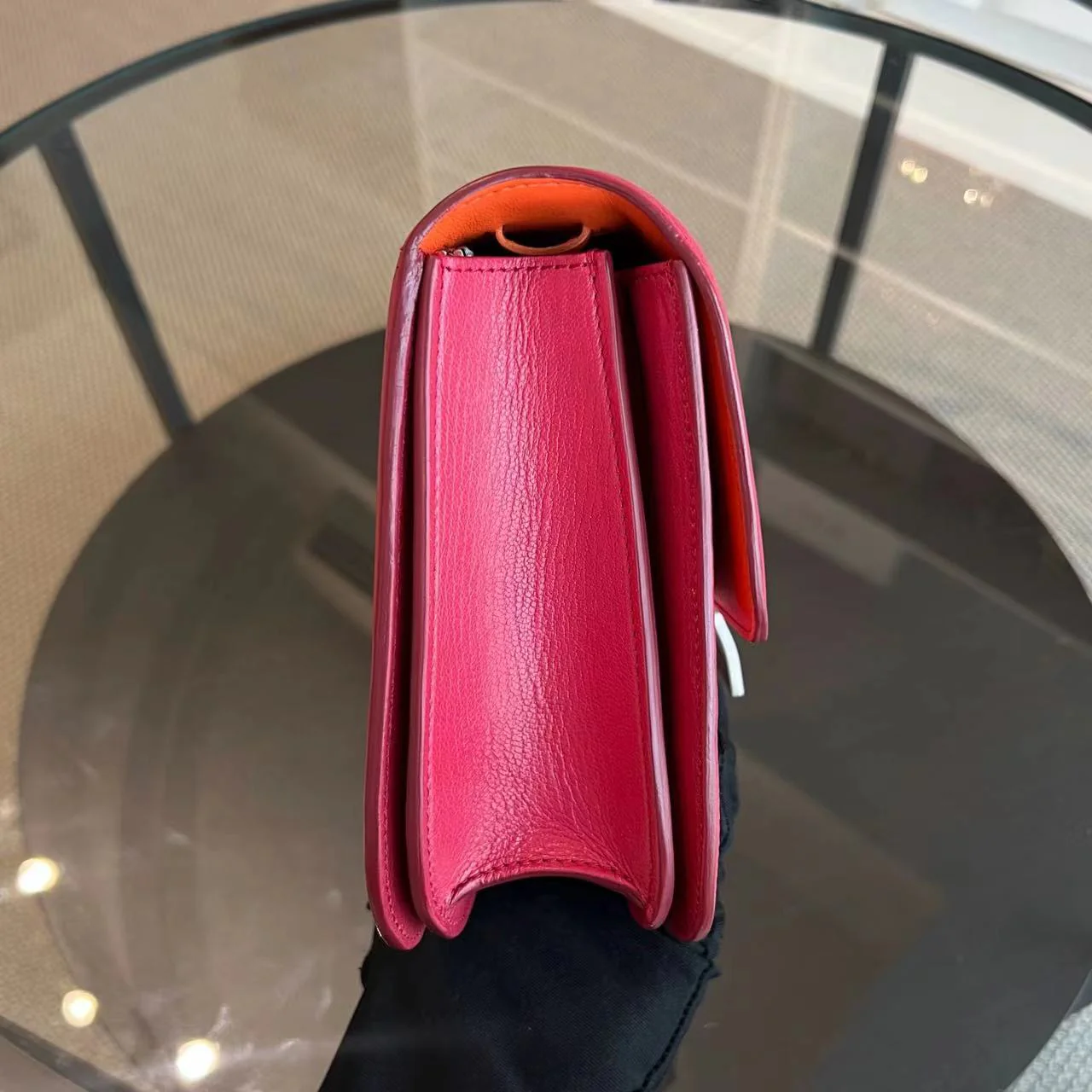 Celine Box Medium Grained Calfskin Hot Pink Silver Hardware - Best Luxury Designers