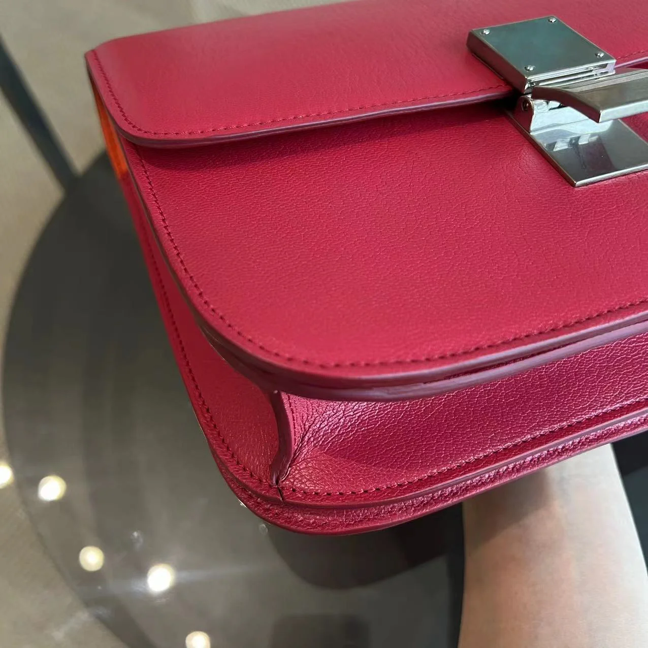 Celine Box Medium Grained Calfskin Hot Pink Silver Hardware - Best Luxury Designers