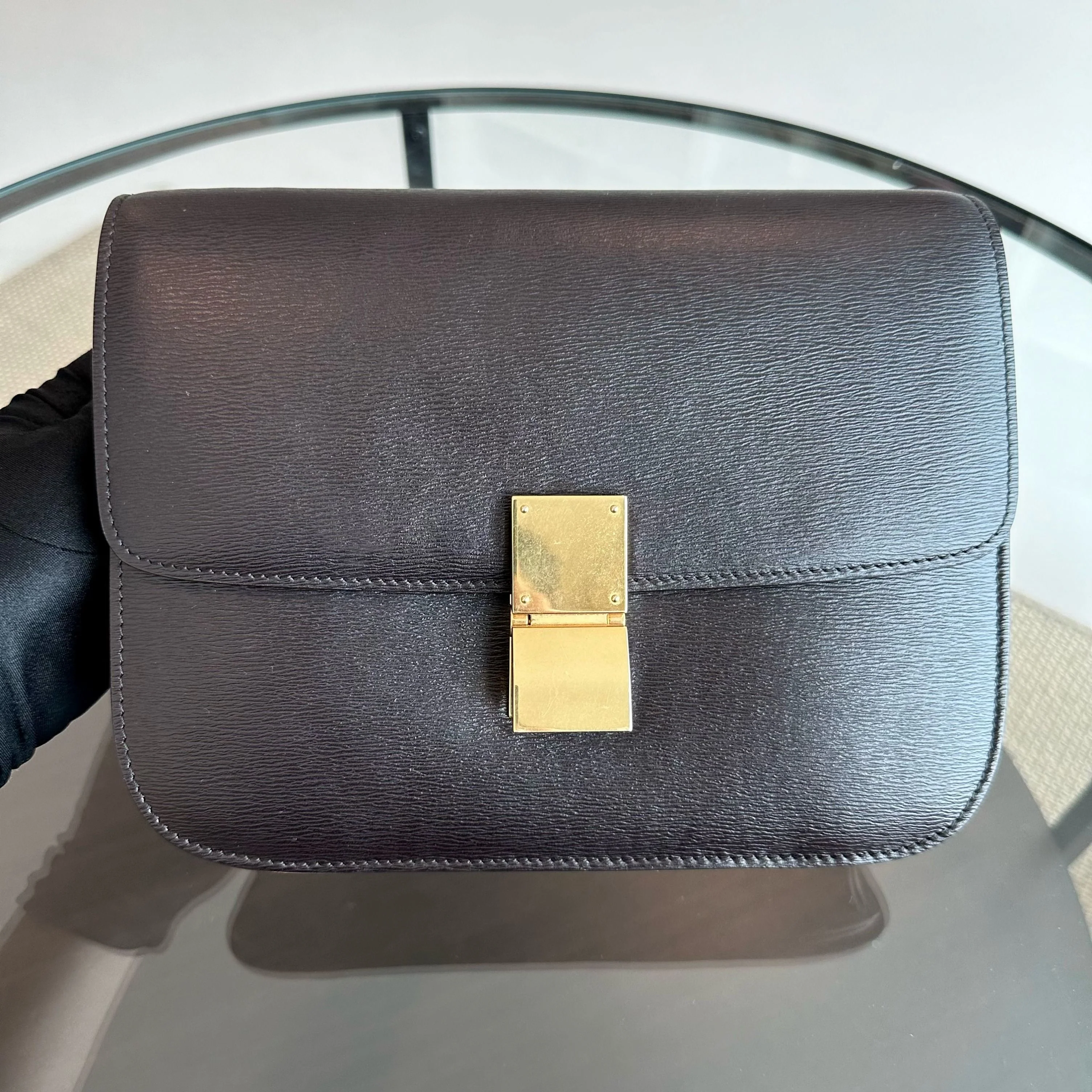 Celine Classic Box Medium Liege Calfskin Dark Brown GHW - Best Luxury Designers