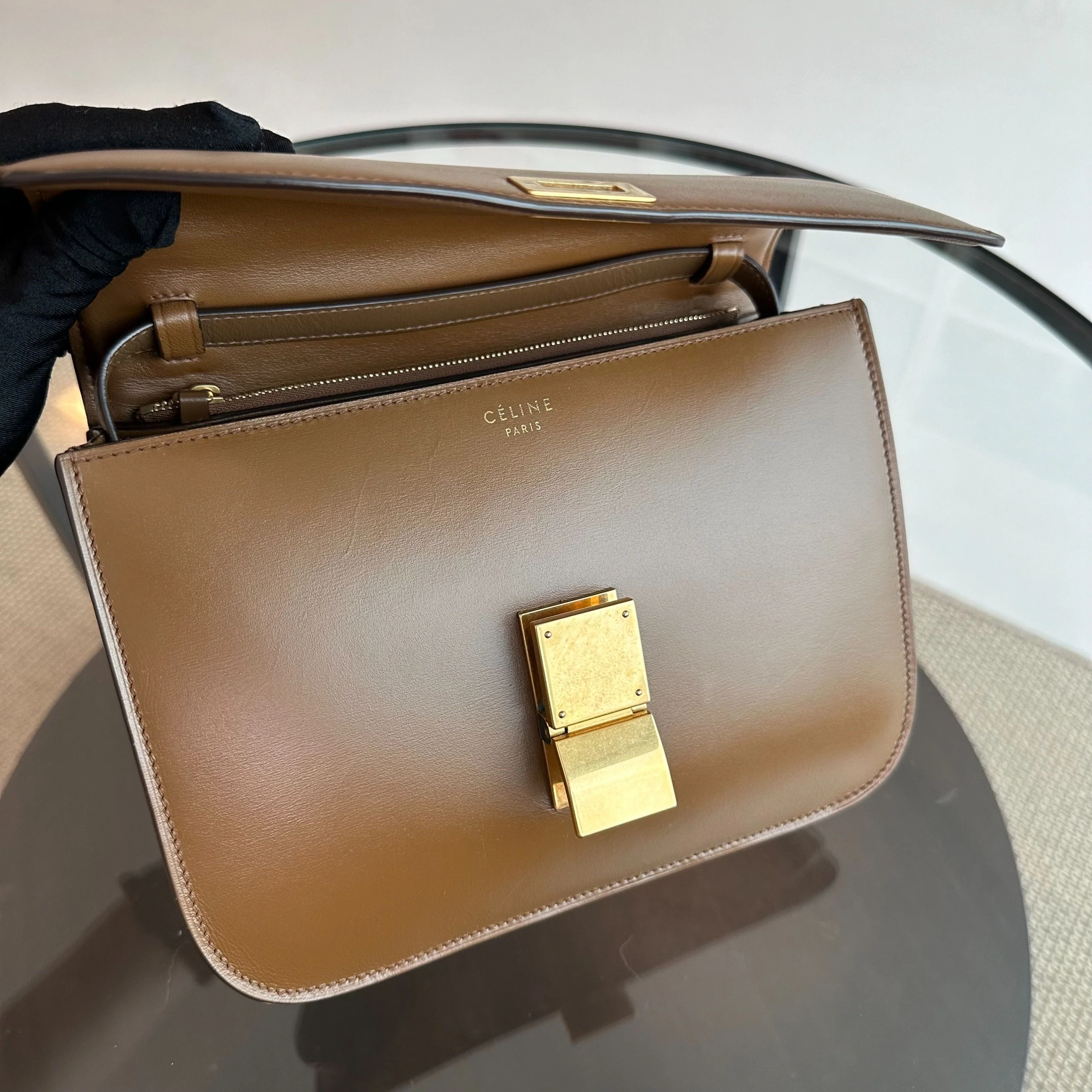 Celine Classic Box Medium Smooth Calfskin Leather Caramel GHW - Best Luxury Designers