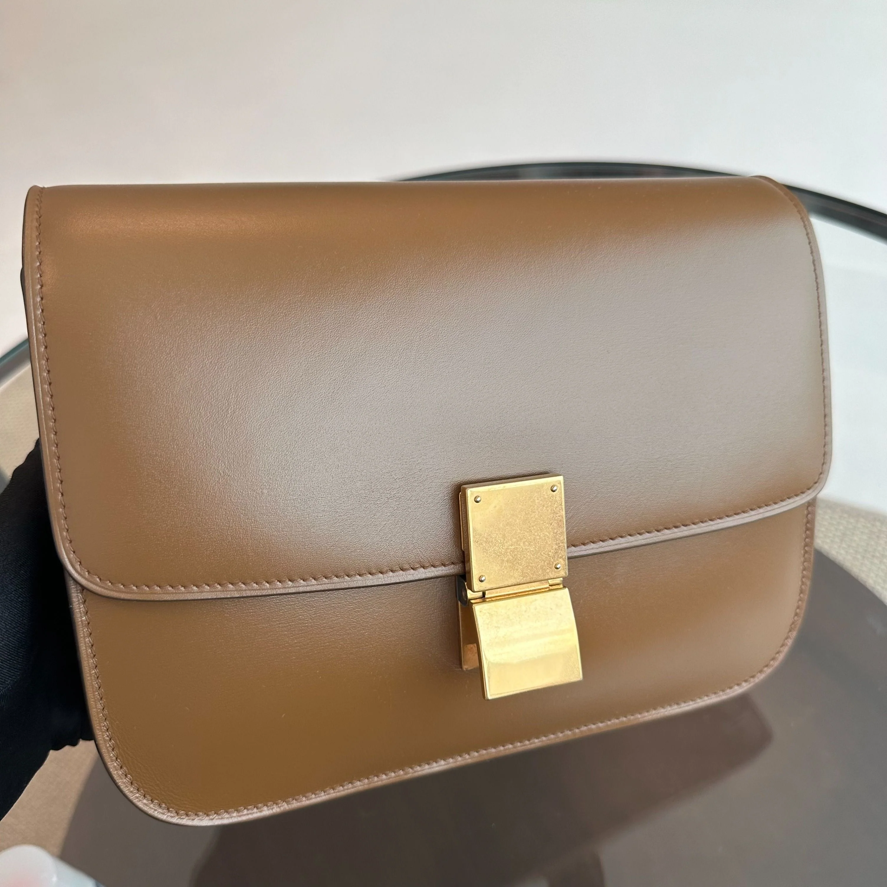 Celine Classic Box Medium Smooth Calfskin Leather Caramel GHW - Best Luxury Designers