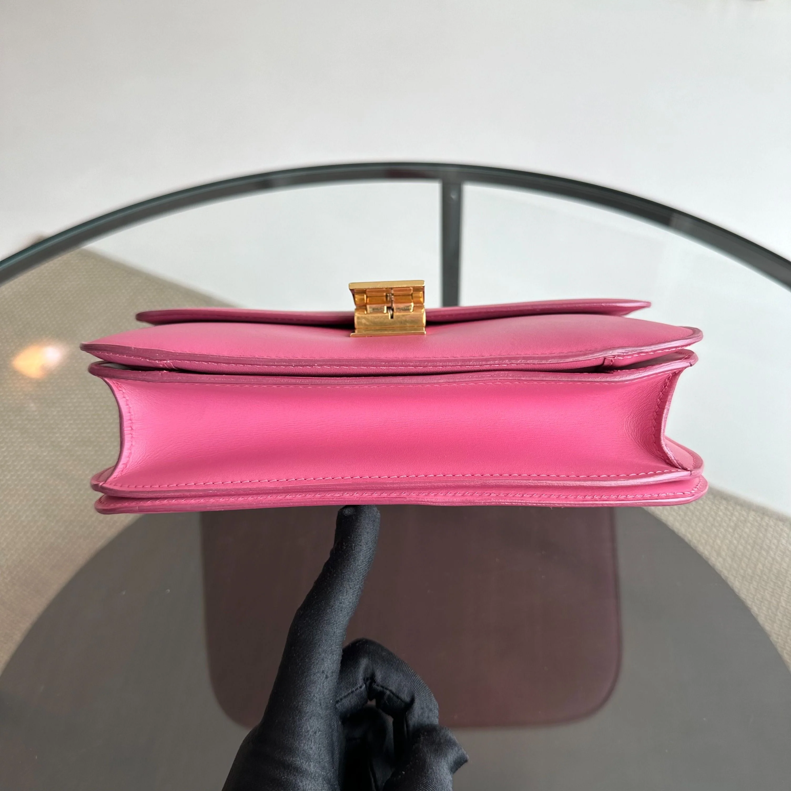 Celine Classic Box Medium Smooth Calfskin Leather Pink GHW - Best Luxury Designers