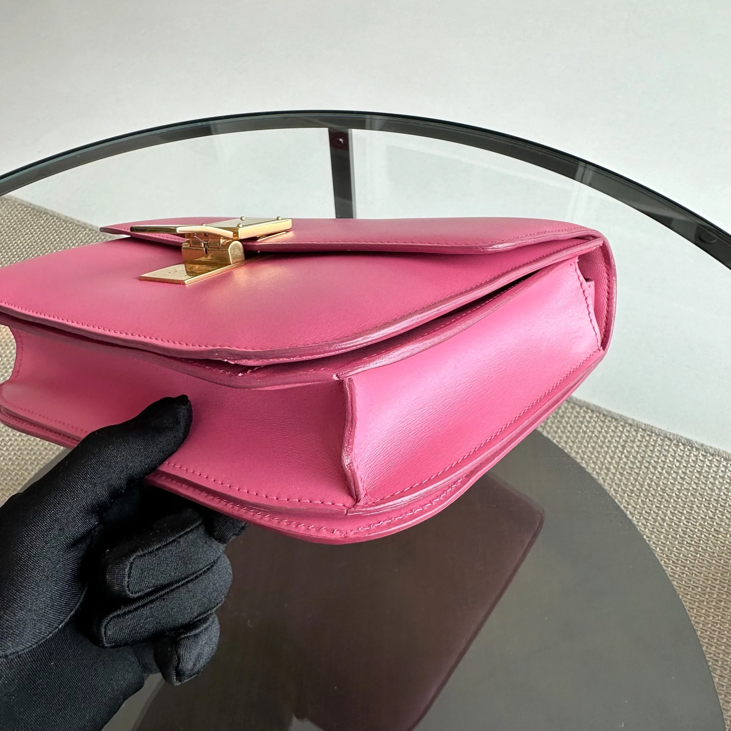 Celine Classic Box Medium Smooth Calfskin Leather Pink GHW - Best Luxury Designers