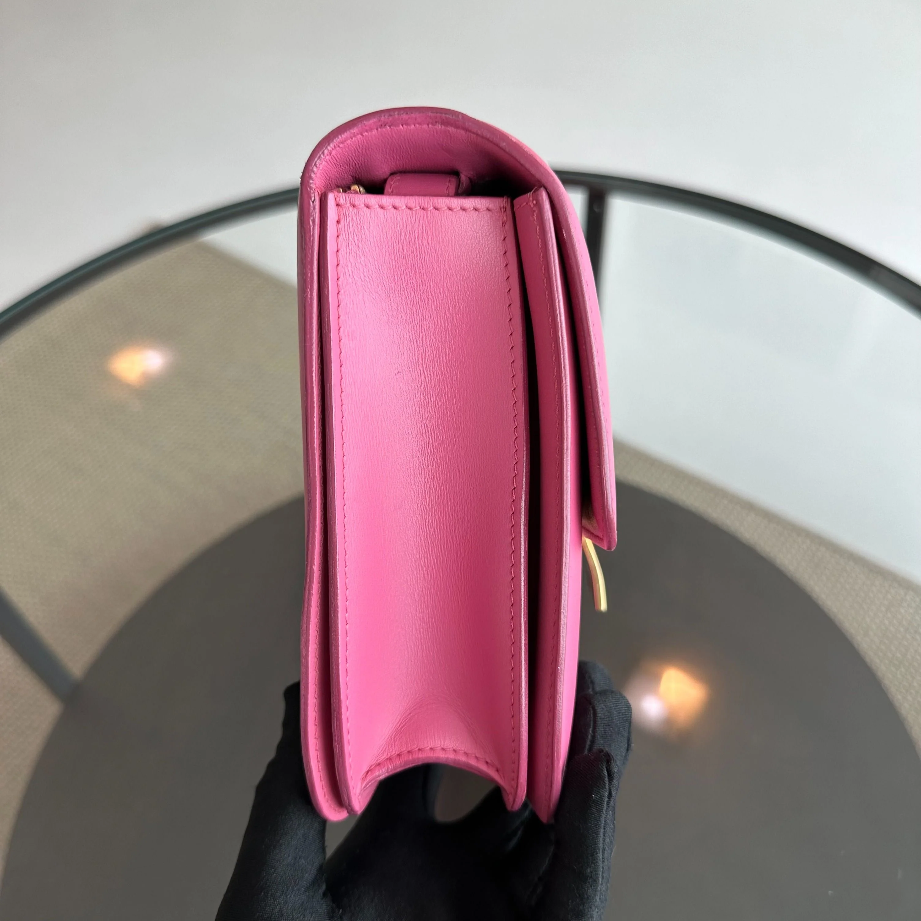 Celine Classic Box Medium Smooth Calfskin Leather Pink GHW - Best Luxury Designers