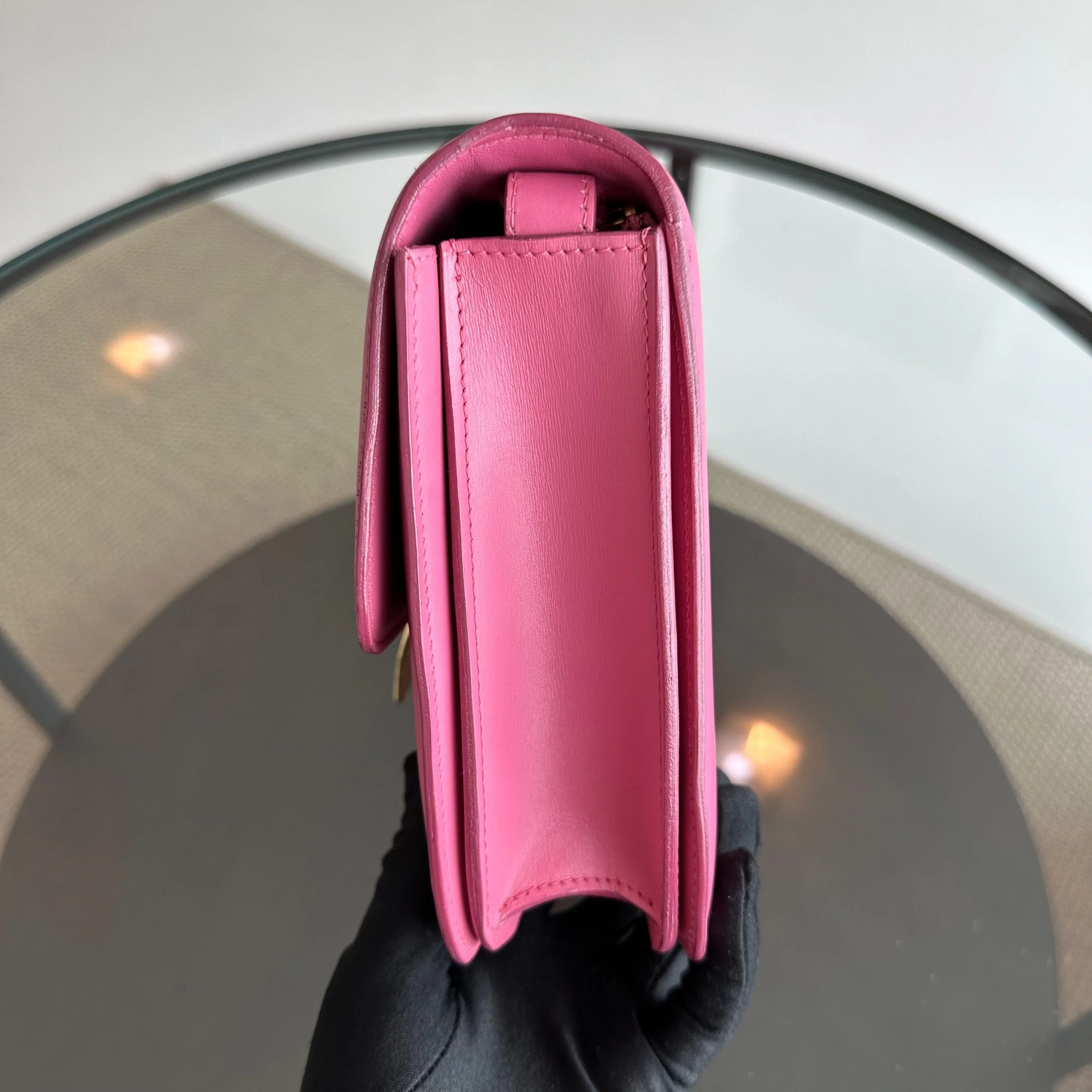 Celine Classic Box Medium Smooth Calfskin Leather Pink GHW - Best Luxury Designers