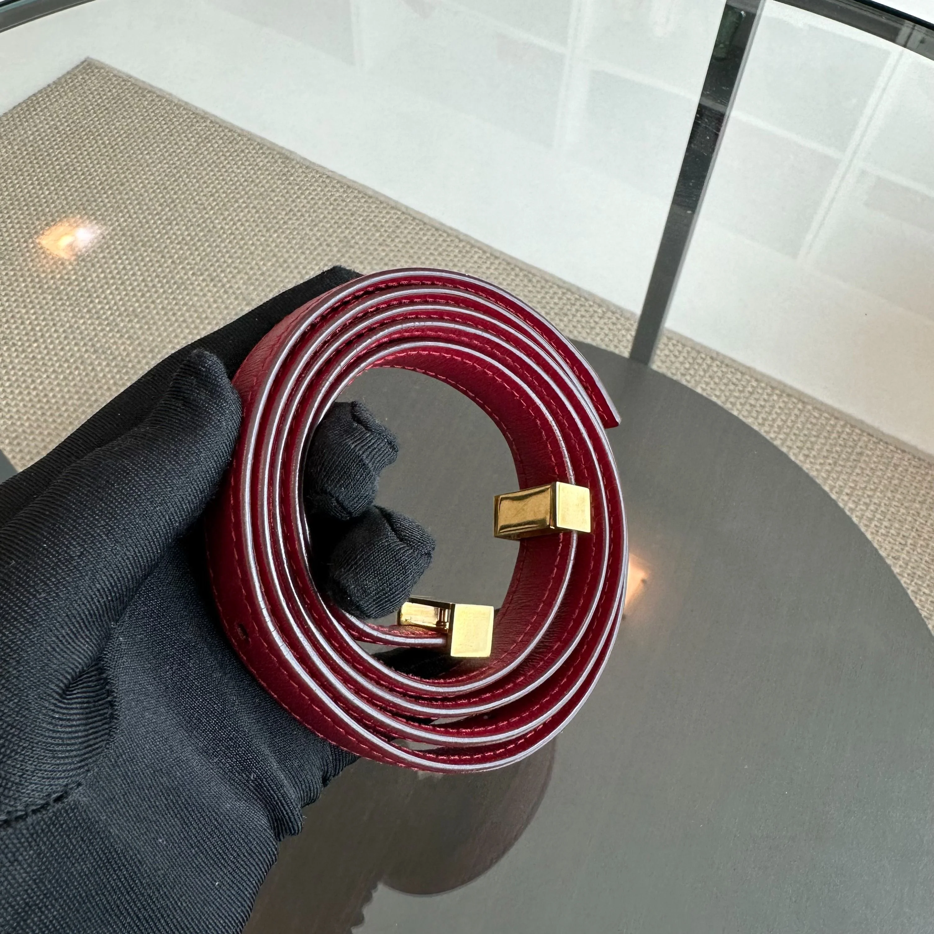 Celine Classic Box Small Smooth Calfskin Burgendy GHW - Best Luxury Designers