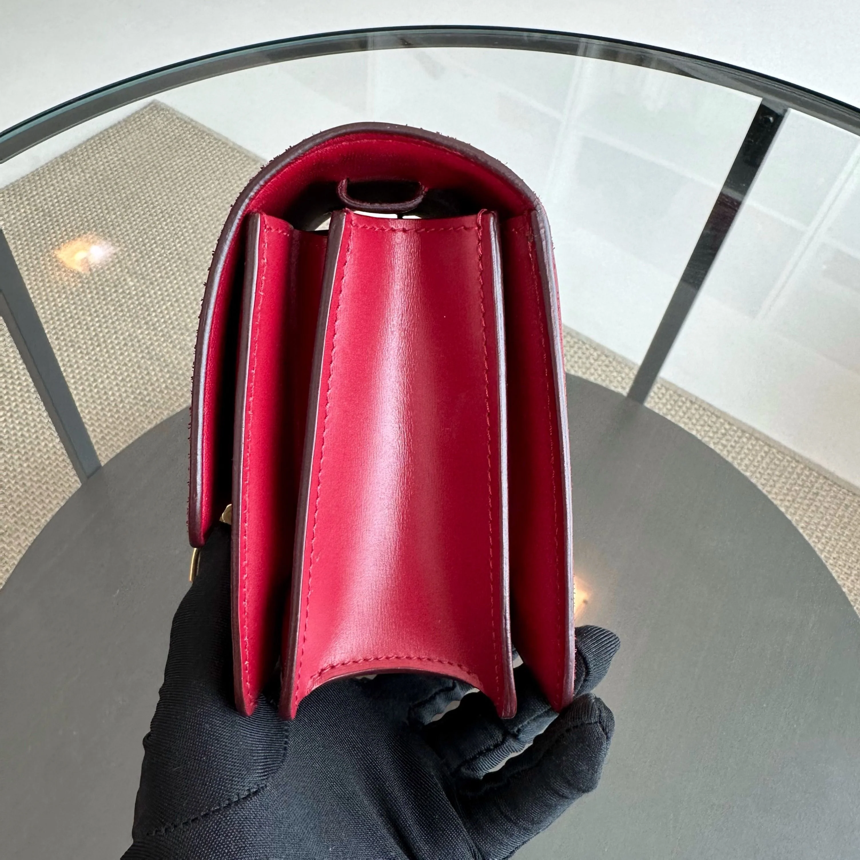 Celine Classic Box Small Smooth Calfskin Burgendy GHW - Best Luxury Designers