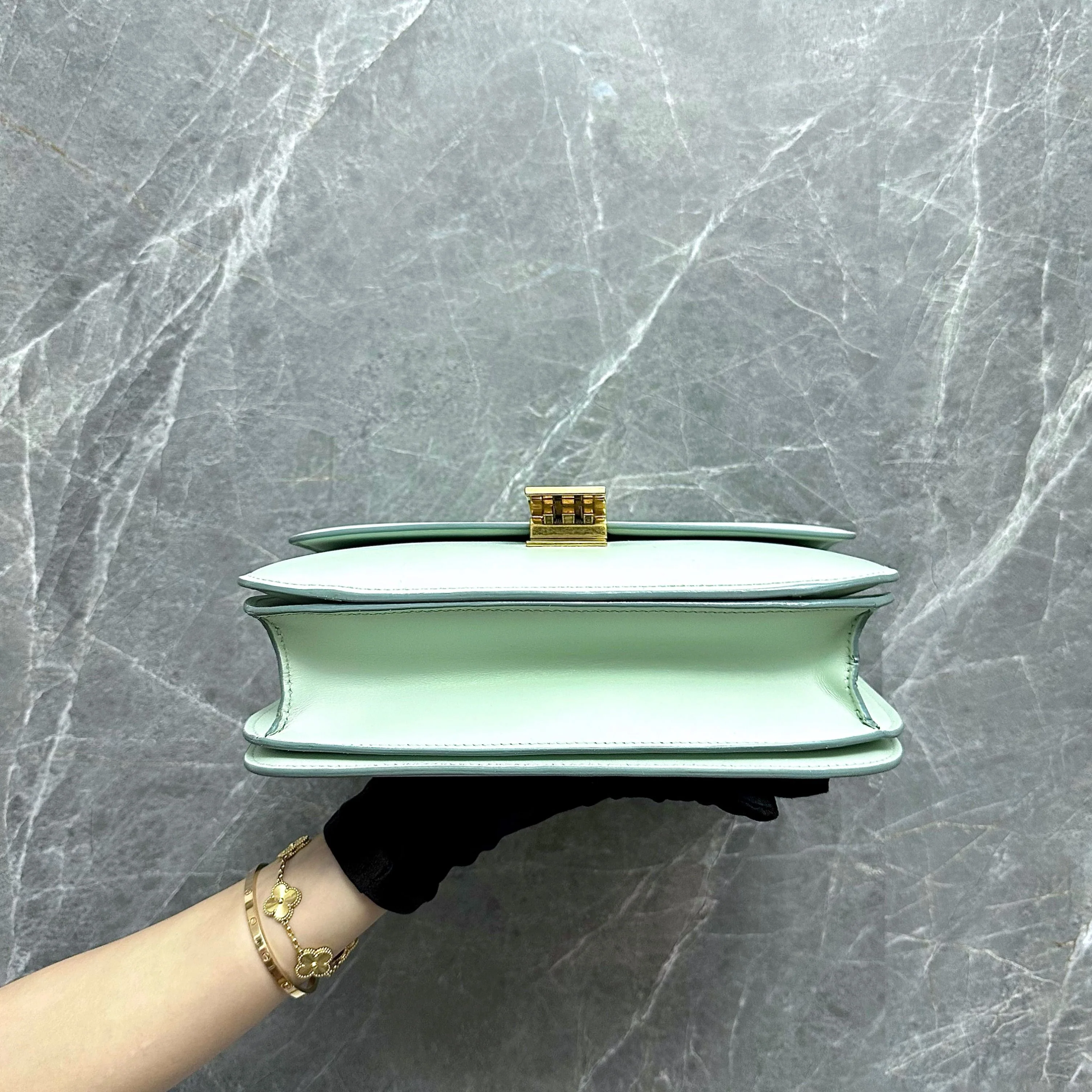 Celine Classic Box Smooth Calfskin Mint Green GHW - Best Luxury Designers