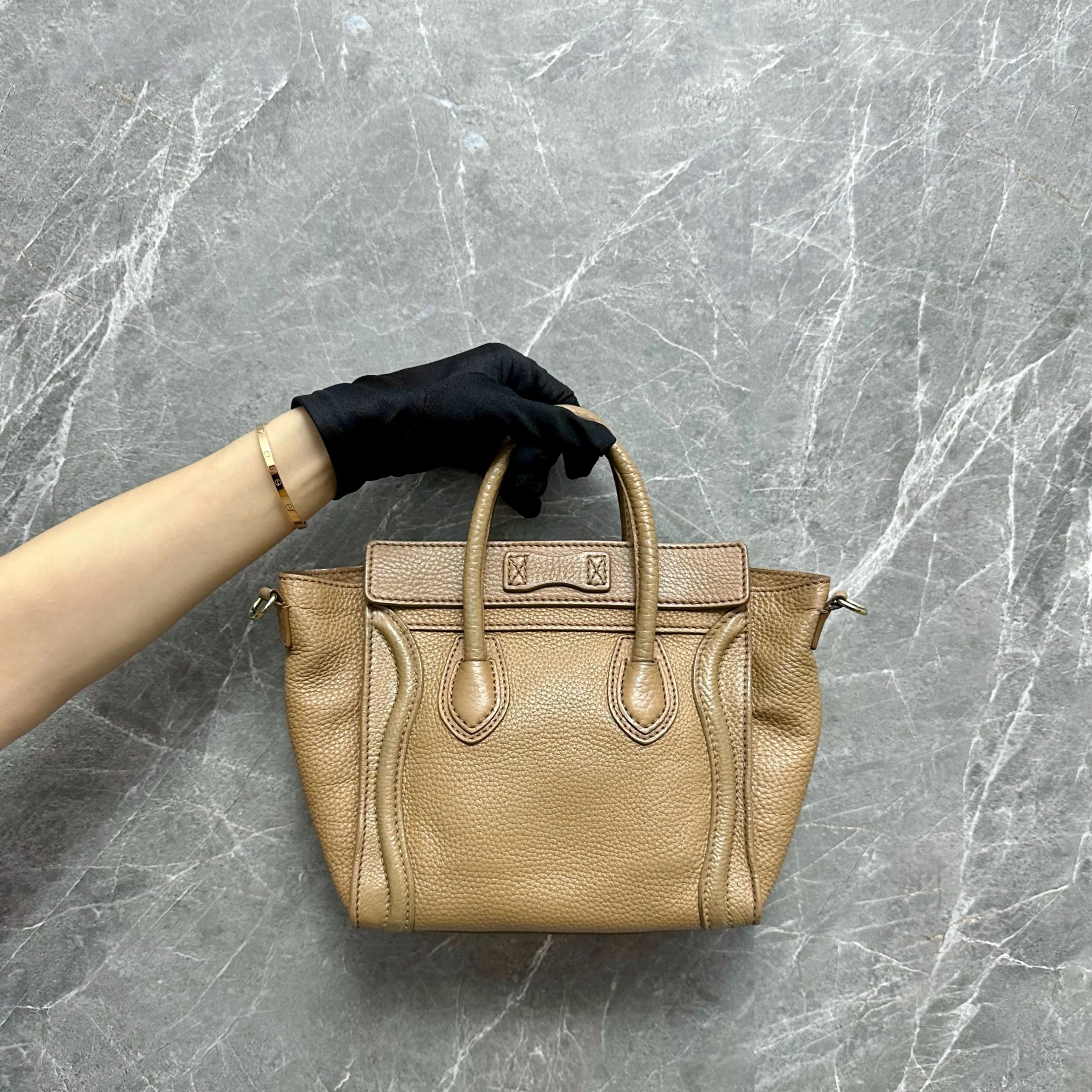 Celine Luggage Mini Camel Beige Top Handle Bag - Best Luxury Designers