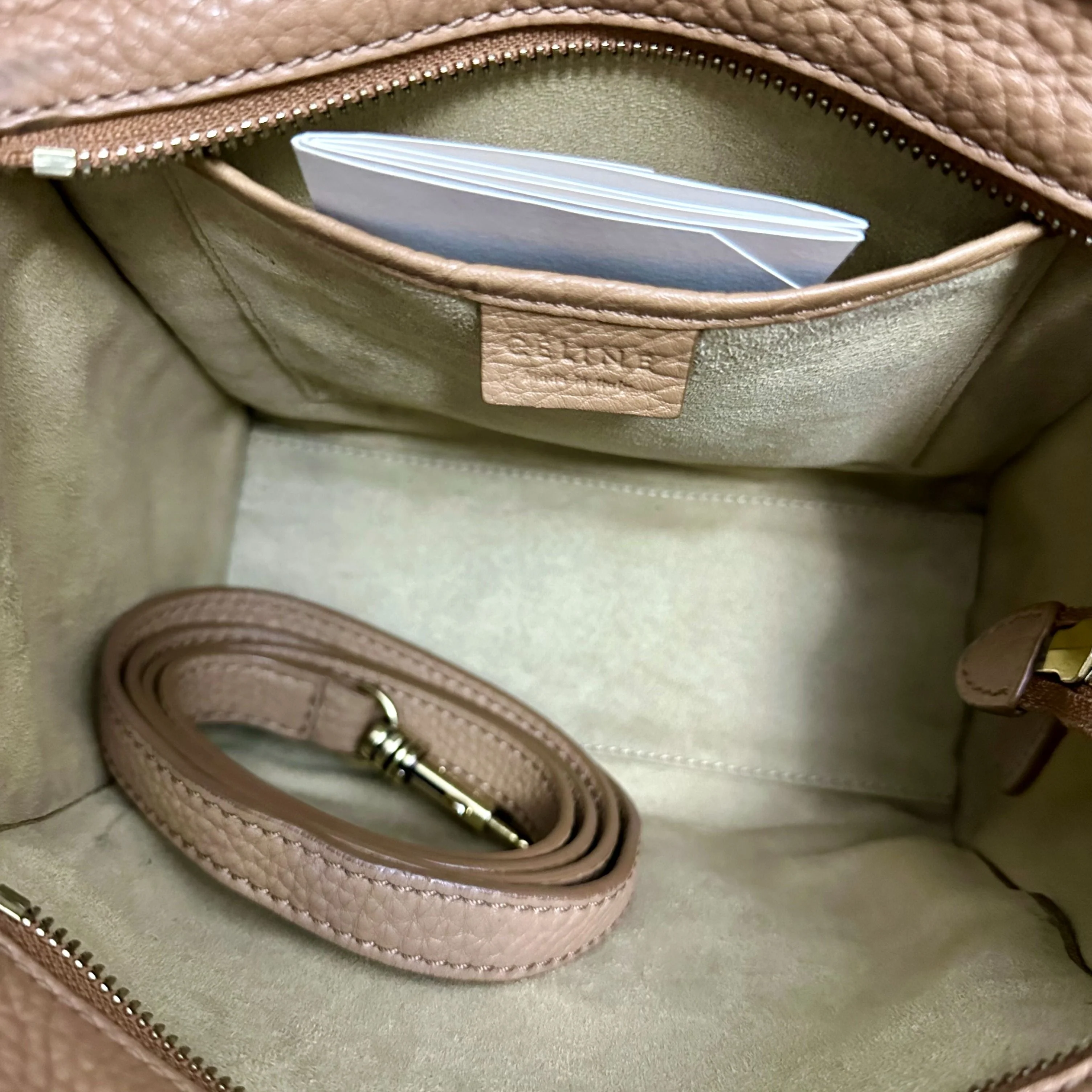Celine Luggage Mini Camel Beige Top Handle Bag - Best Luxury Designers