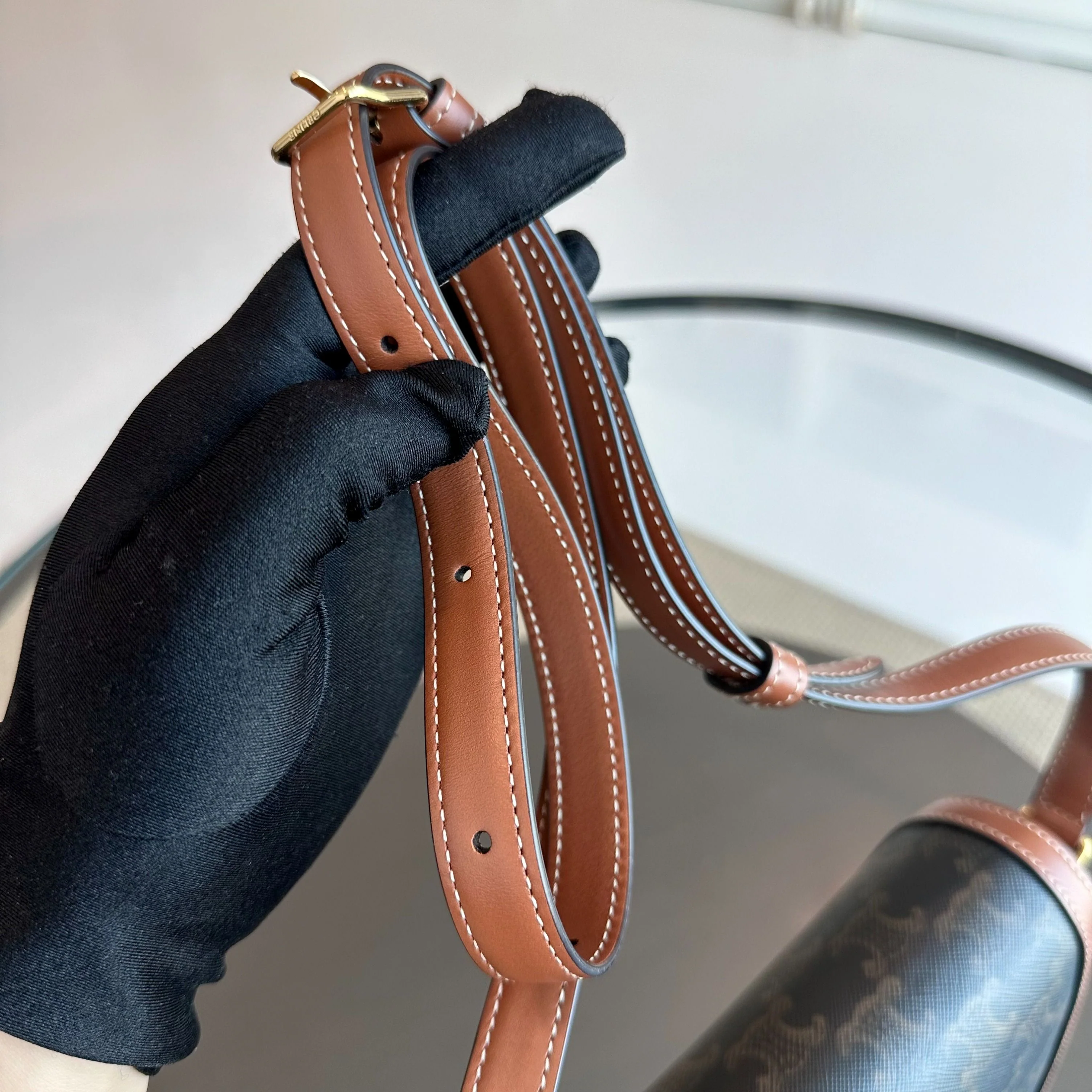 Celine Teen Triomphe in Triomphe Canvas Crossbody Bag - Best Luxury Designers