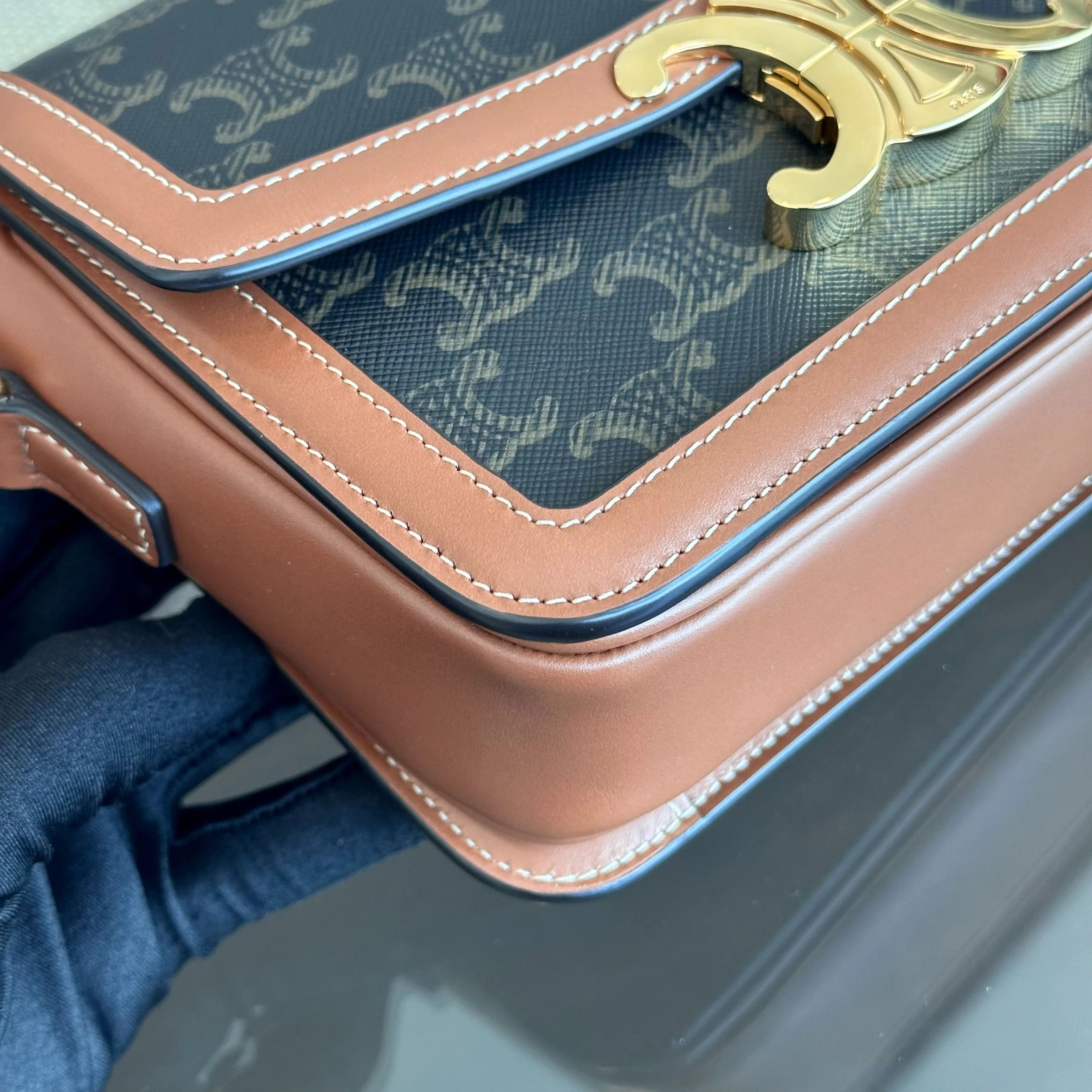 Celine Teen Triomphe in Triomphe Canvas Crossbody Bag - Best Luxury Designers