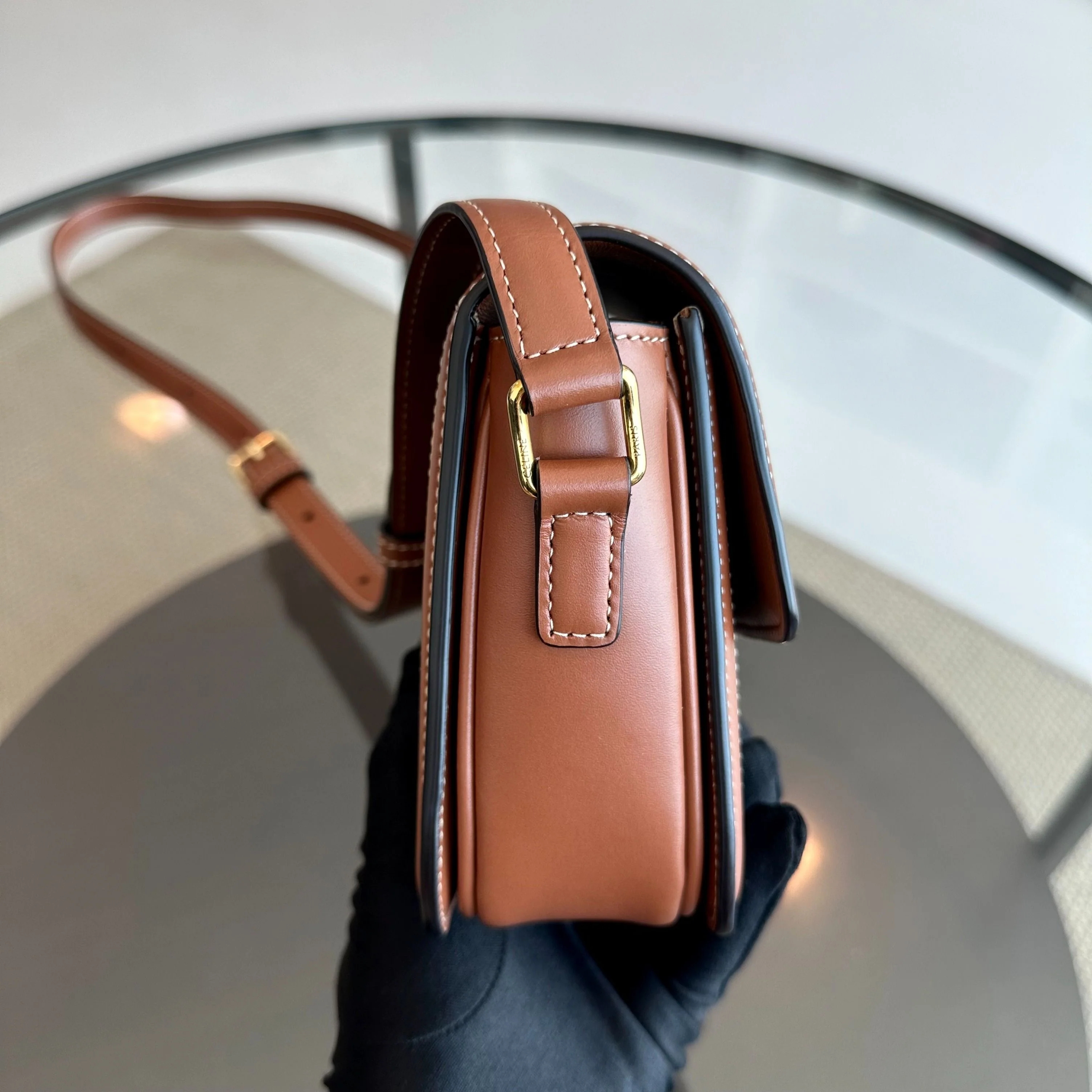 Celine Teen Triomphe in Triomphe Canvas Crossbody Bag - Best Luxury Designers