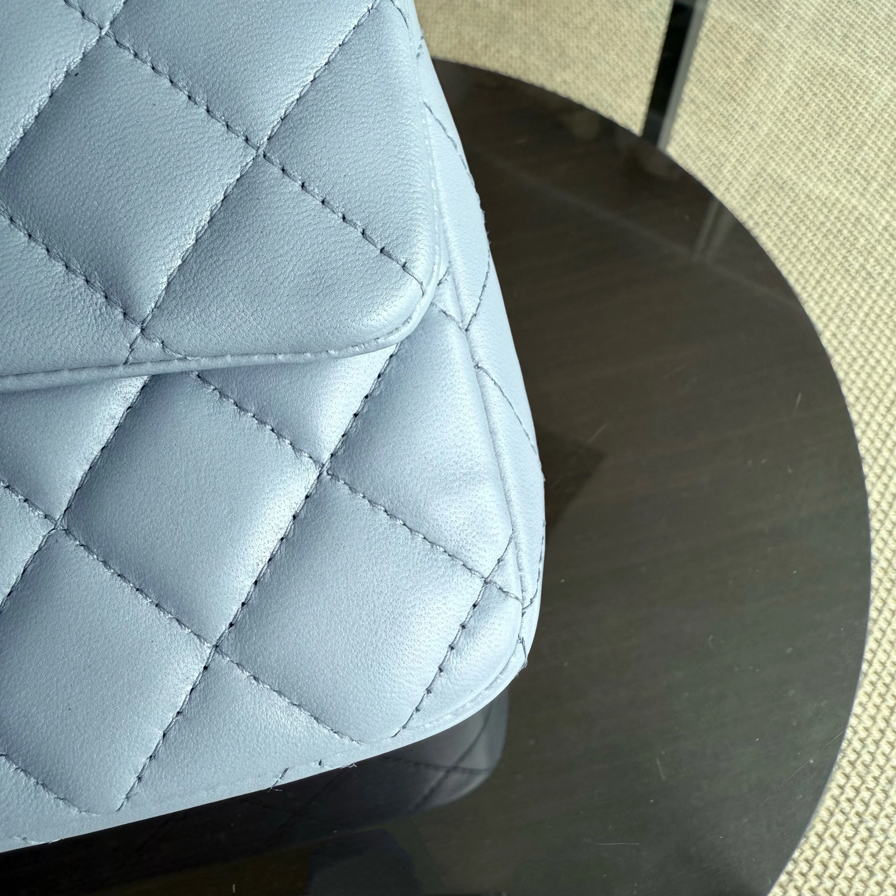 Chanel Classic Flap Mini - 20CM Quilted Lambskin Blue Silver Hardware Series 16