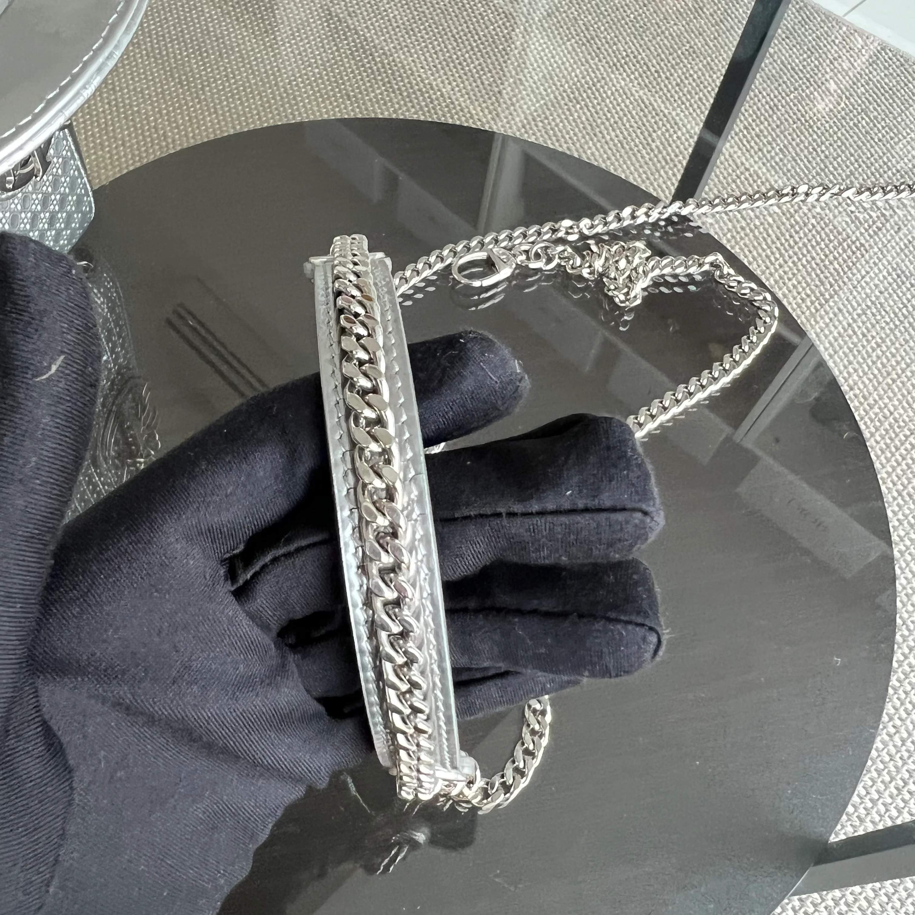 *Chain Strap* Dior Lady Mini Micro-Cannage
Silver Limited Edition SHW - Best Luxury Designers