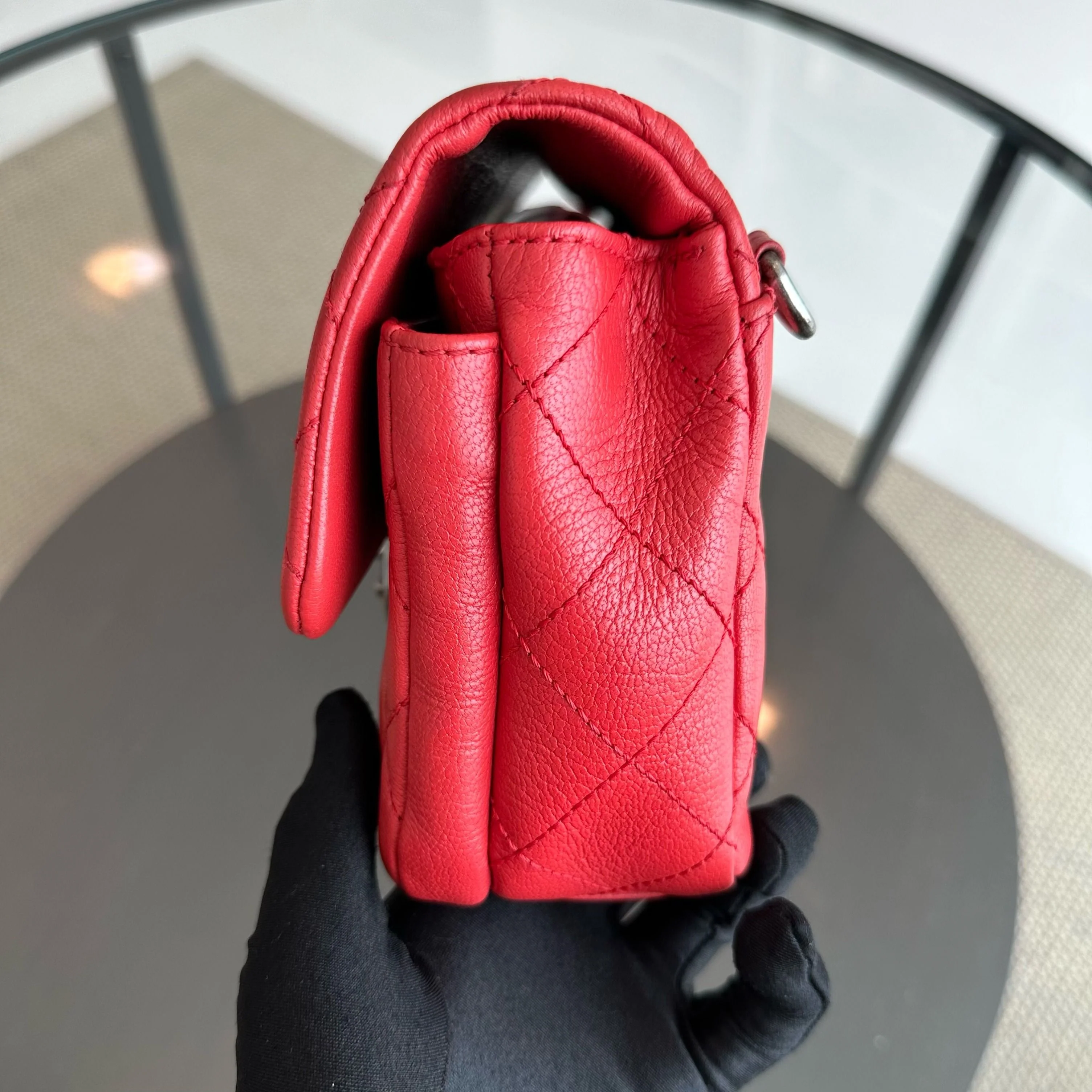 Chanel 2016 Seasonal Flap Two Way Quilted Grained Calfskin Red No 21 - Best Luxury Designers
