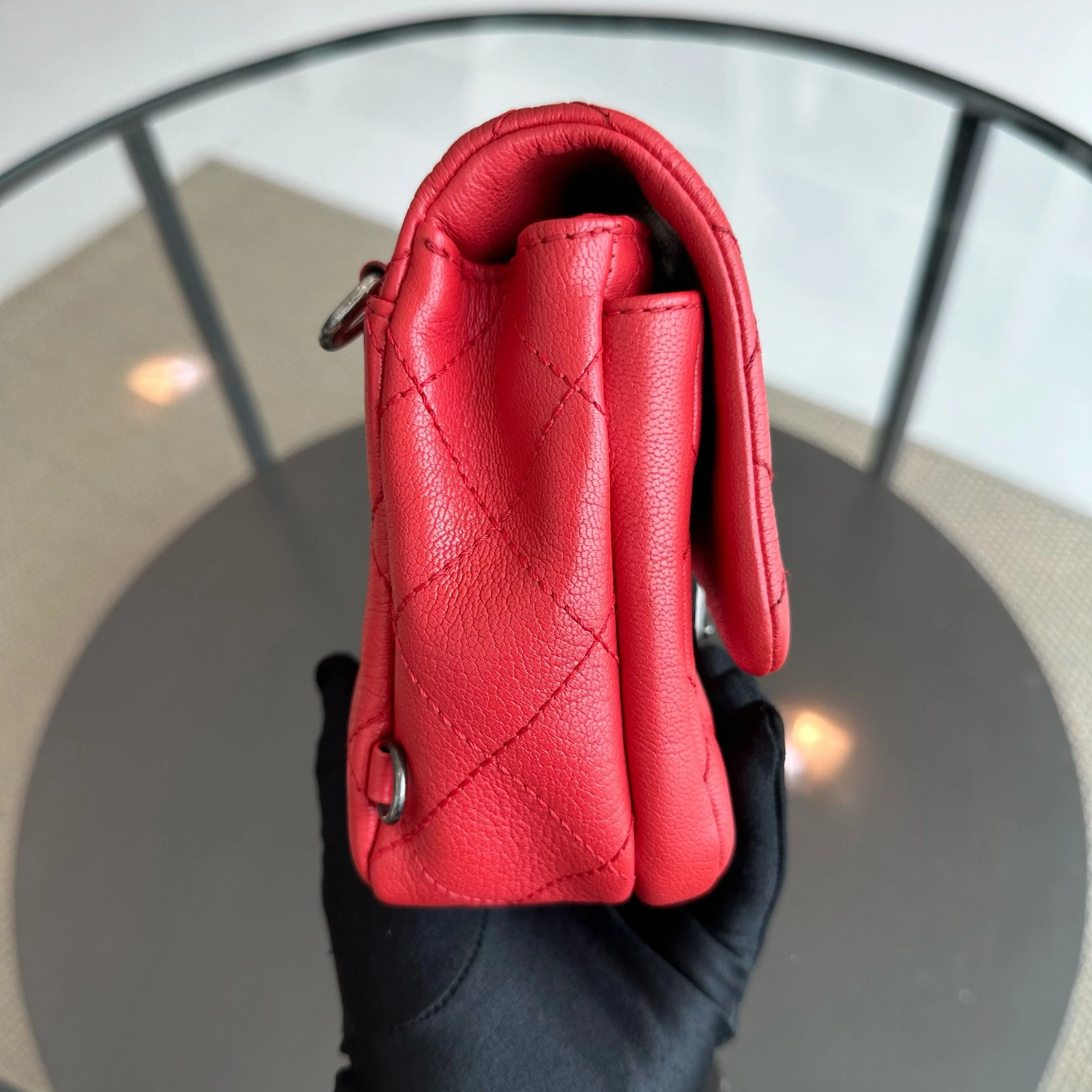 Chanel 2016 Seasonal Flap Two Way Quilted Grained Calfskin Red No 21 - Best Luxury Designers