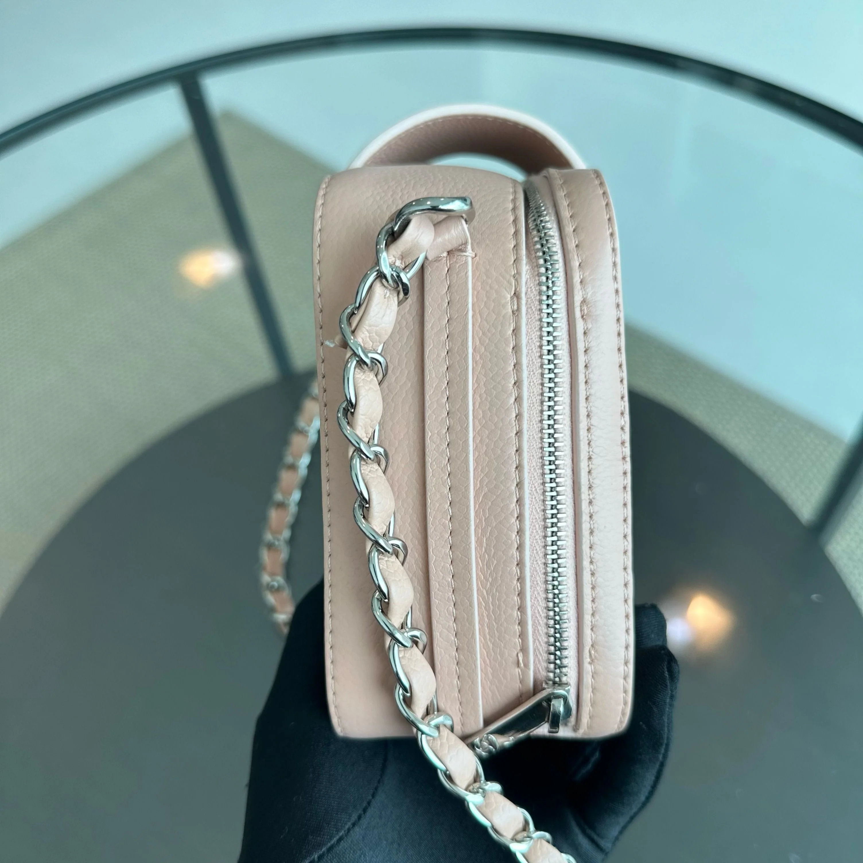 Chanel Box Camera Quilted Goatskin Beige SHW No 24 - Best Luxury Designers